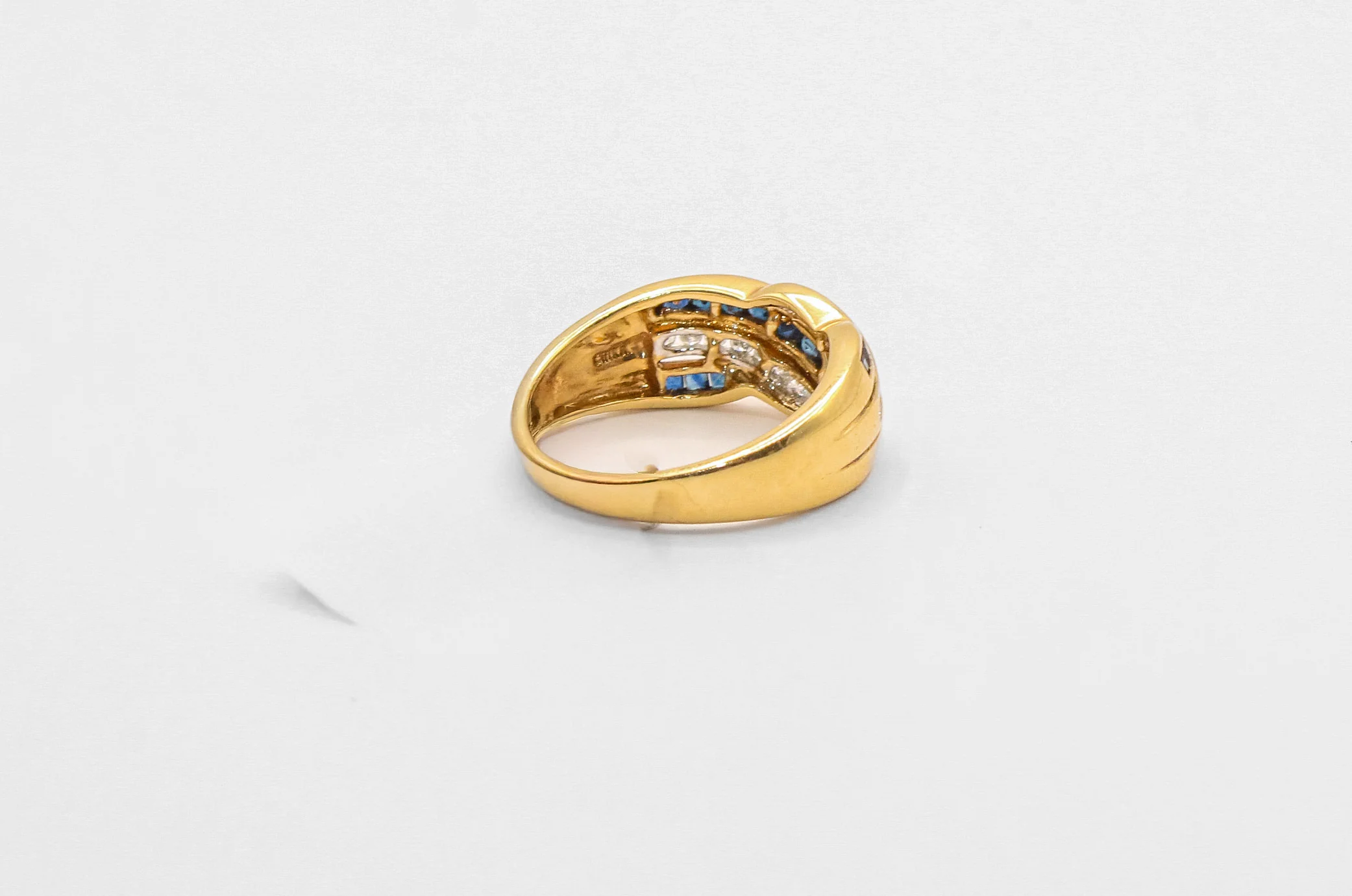 14K Gold Sapphire Diamond Ring - Image 2