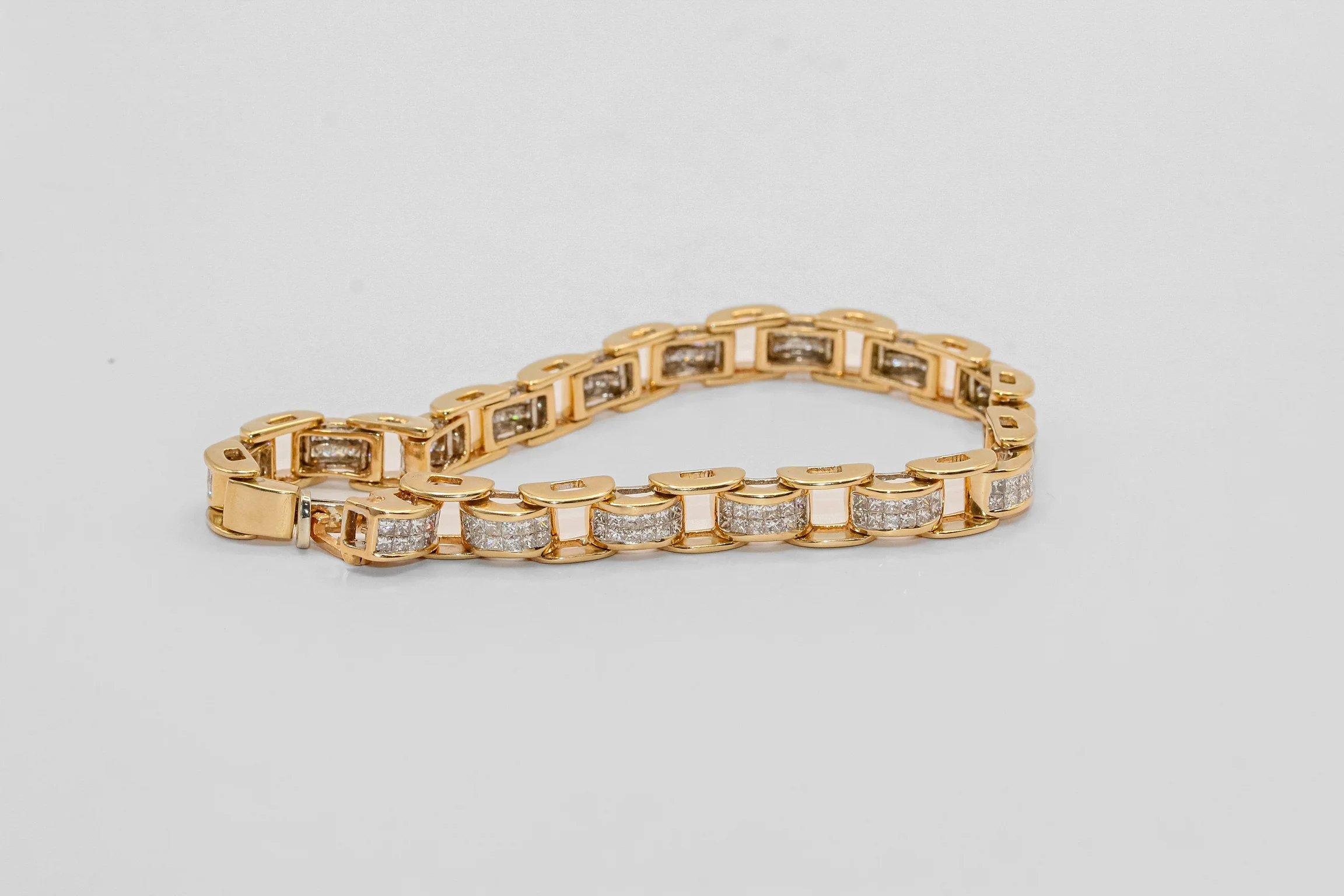 14K Gold 4 Carat Diamond Bracelet - Image 2