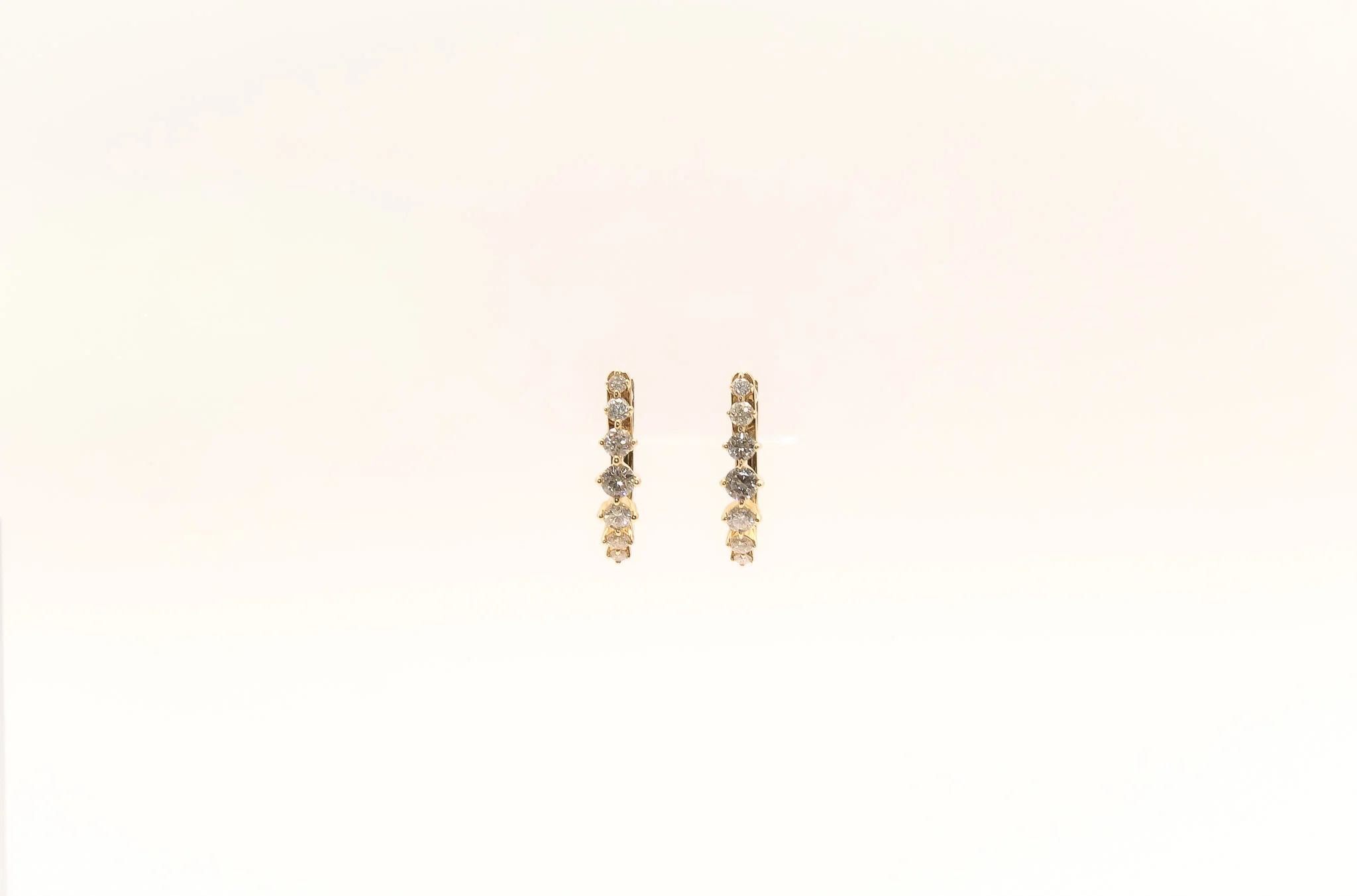 14K Gold Diamond Huggies