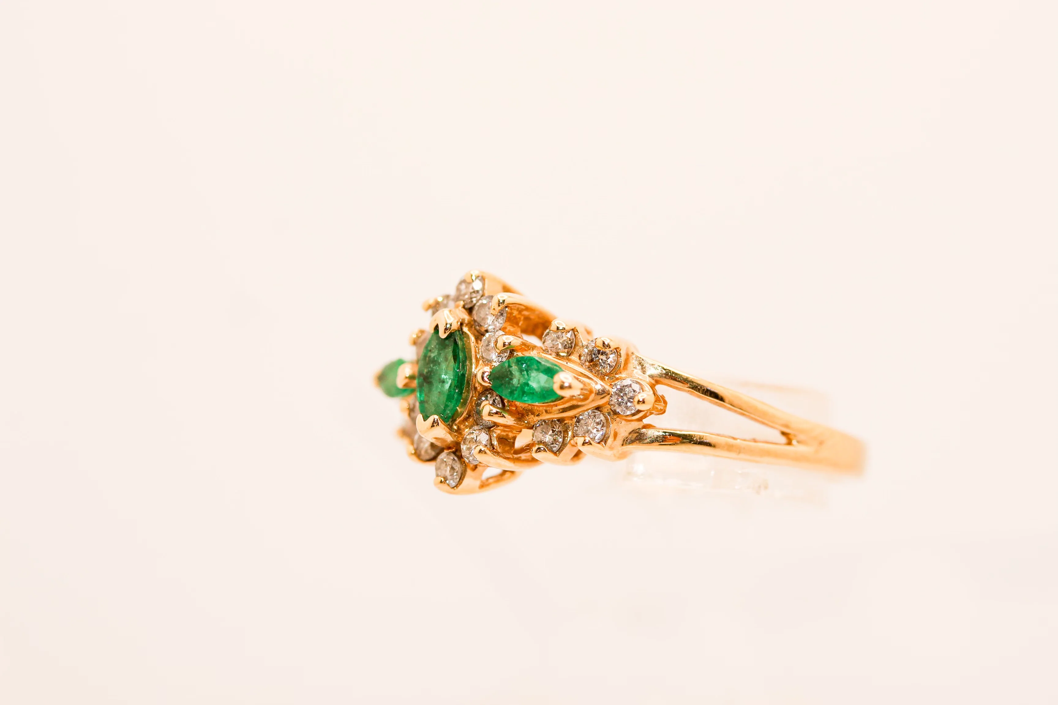 14K Gold Emerald And Diamond Ring - Image 2