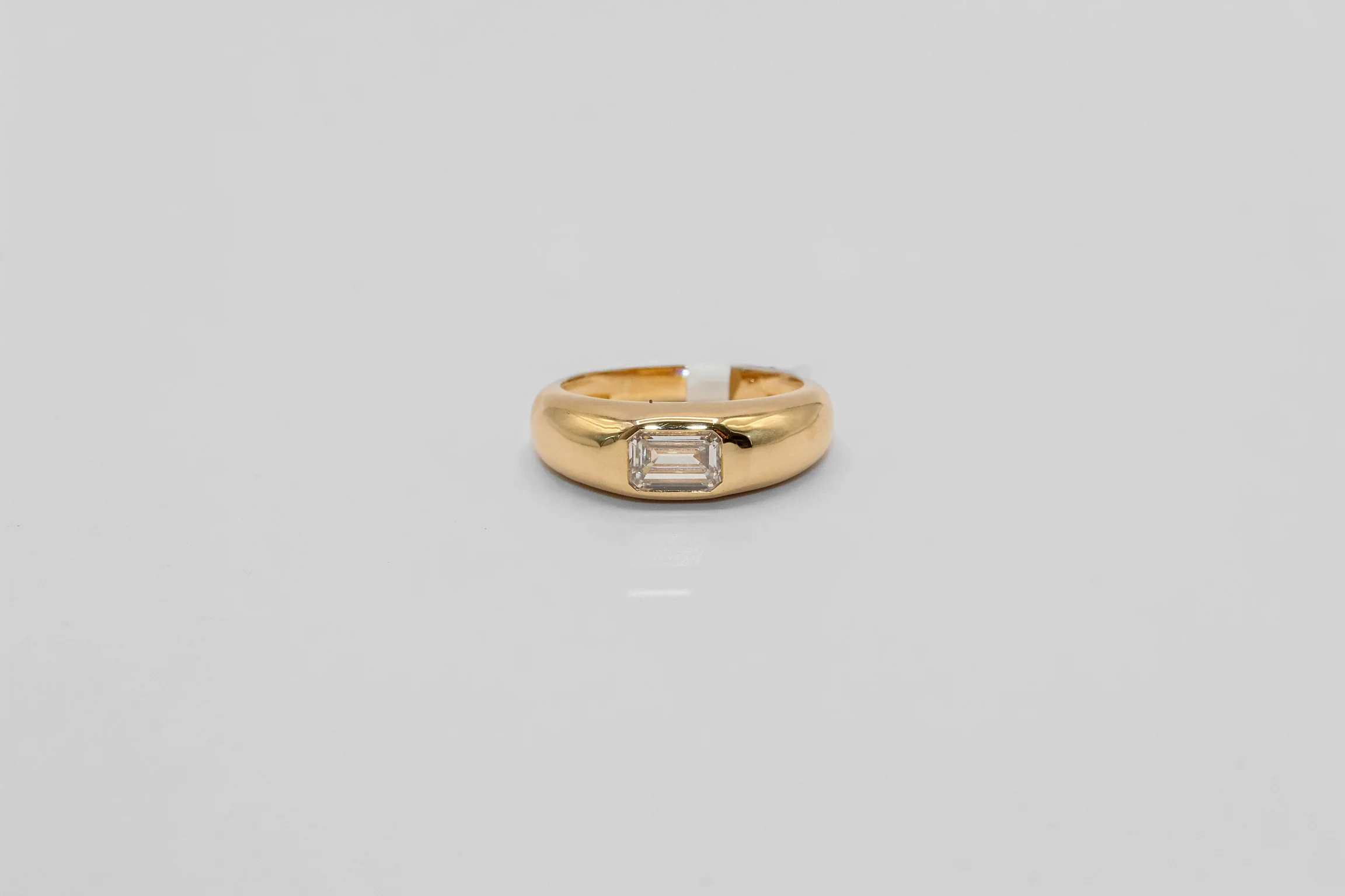 14K Gold Half Carat Emerald Cut Diamond Ring