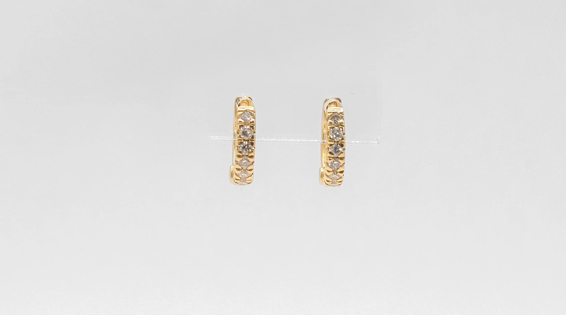 14K Gold Mini Cuff Diamond Earrings - Image 2