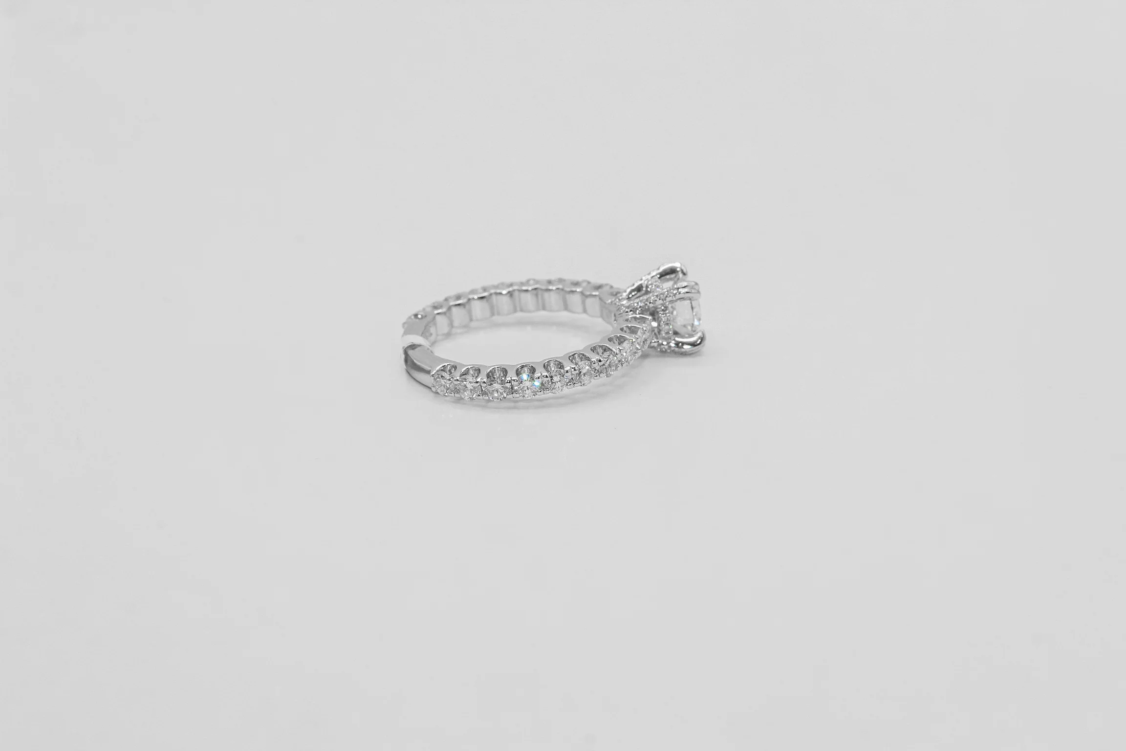 14K White Gold Diamond Solitaire Ring - Image 2
