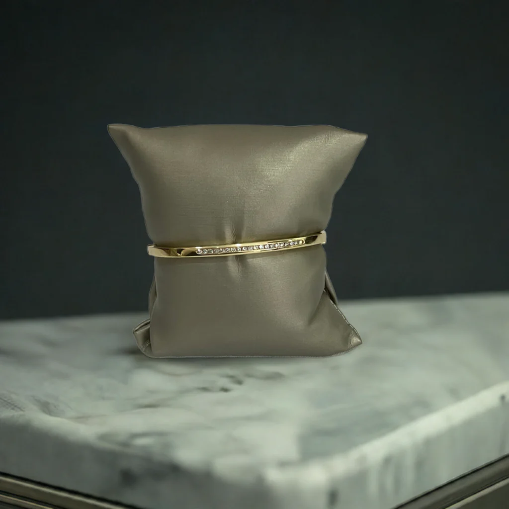 14K Gold .60 Carat Diamond Bangle Bracelet - Image 2