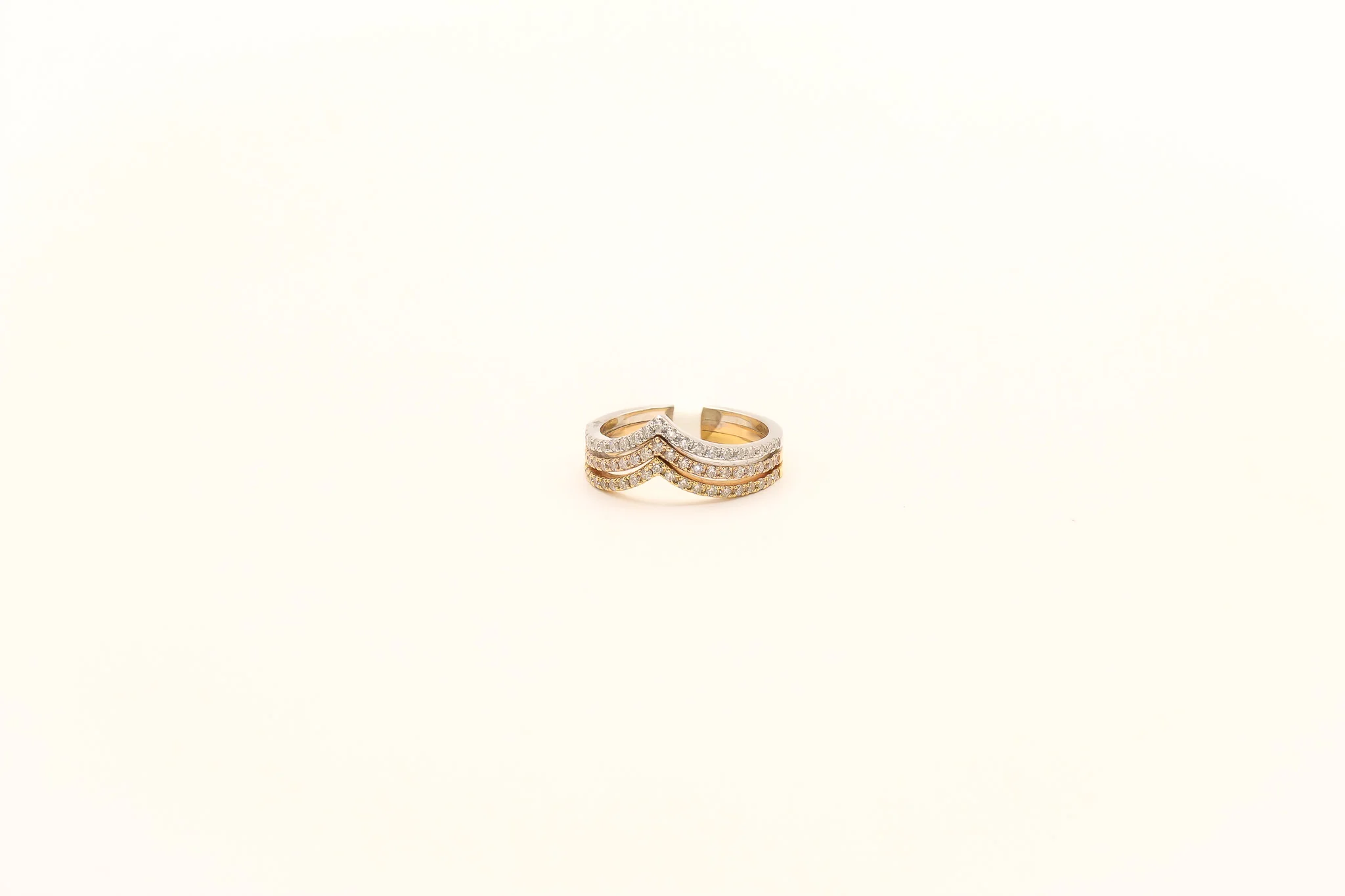 18K Diamond Trio Color Ring