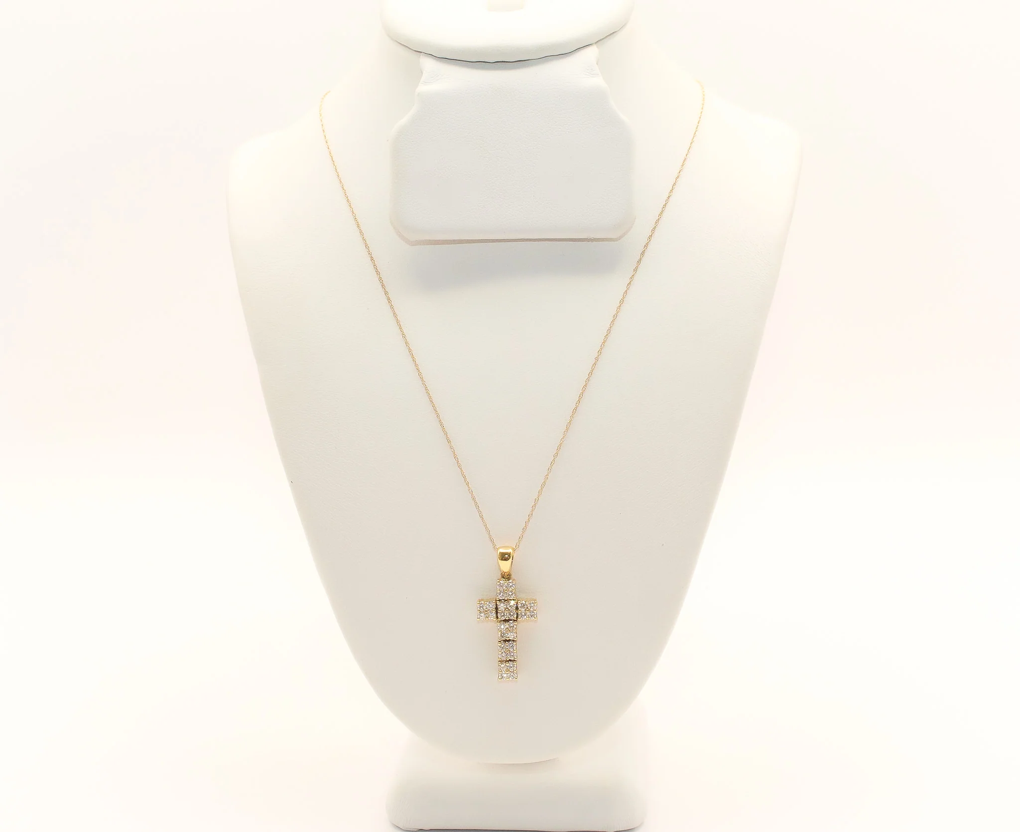 18K Gold Diamond Cross Necklace