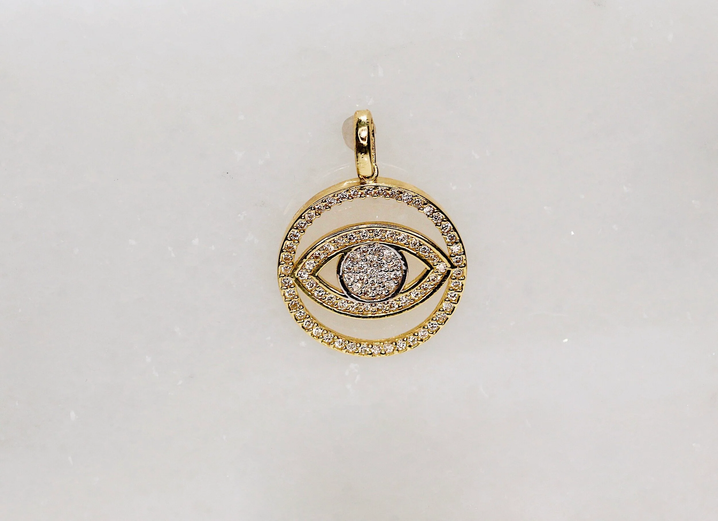 18K Gold Evil Eye Pendant