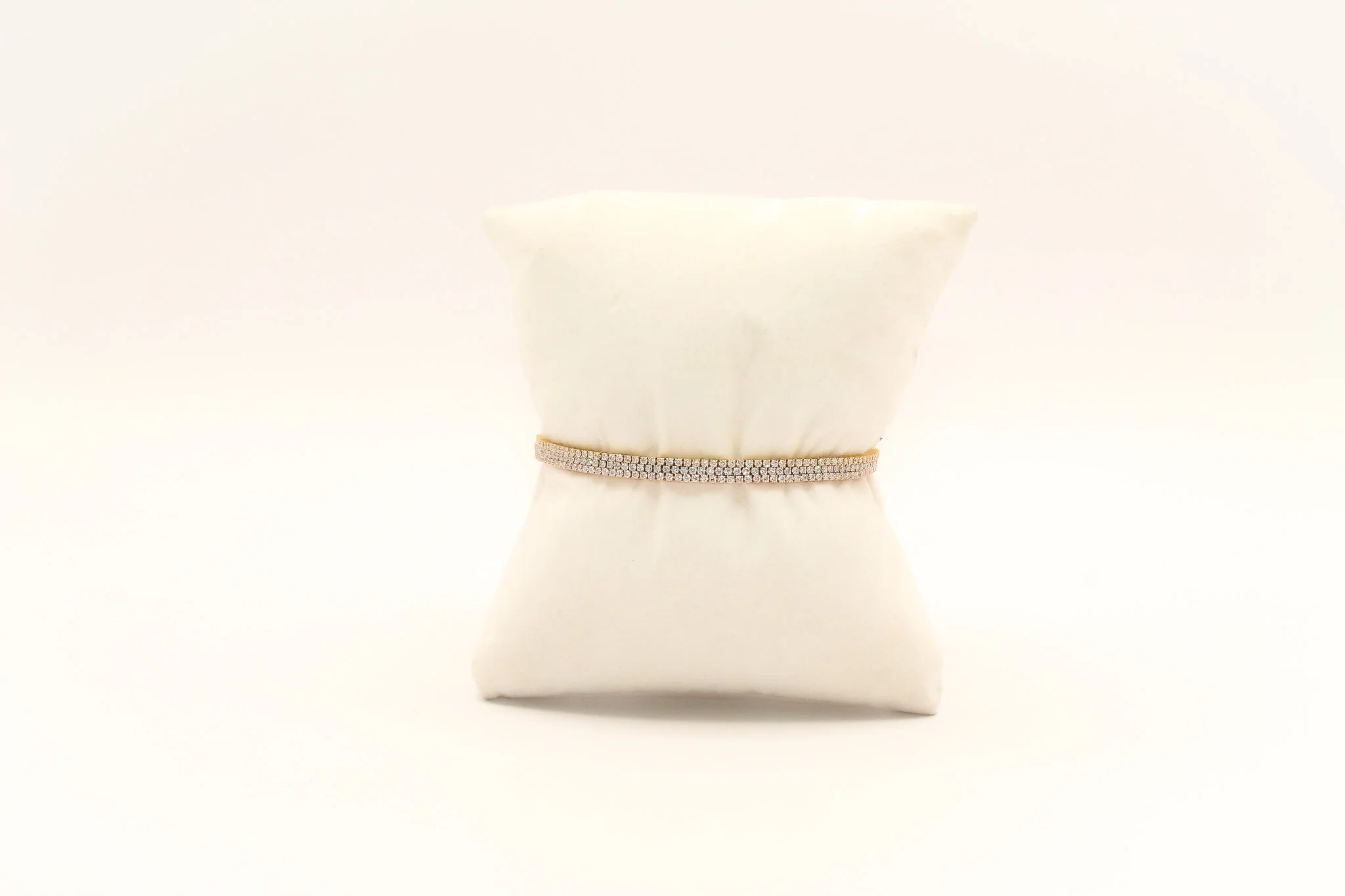18K Gold Trio Tone Diamond Tennis Bracelet