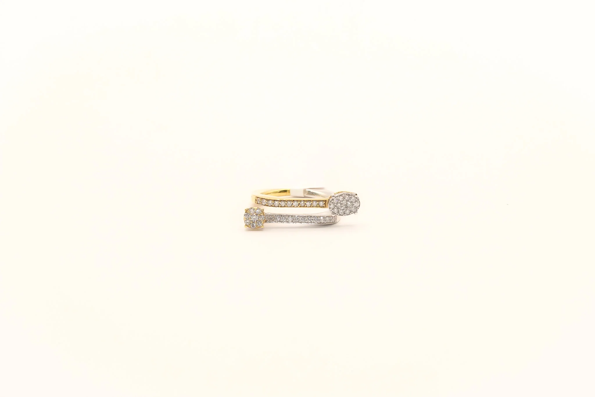 18K Gold Two Tone Diamond Ring