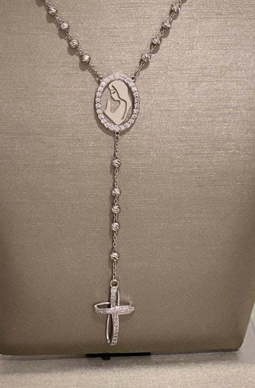18K White Gold Rosary Necklace - Image 2