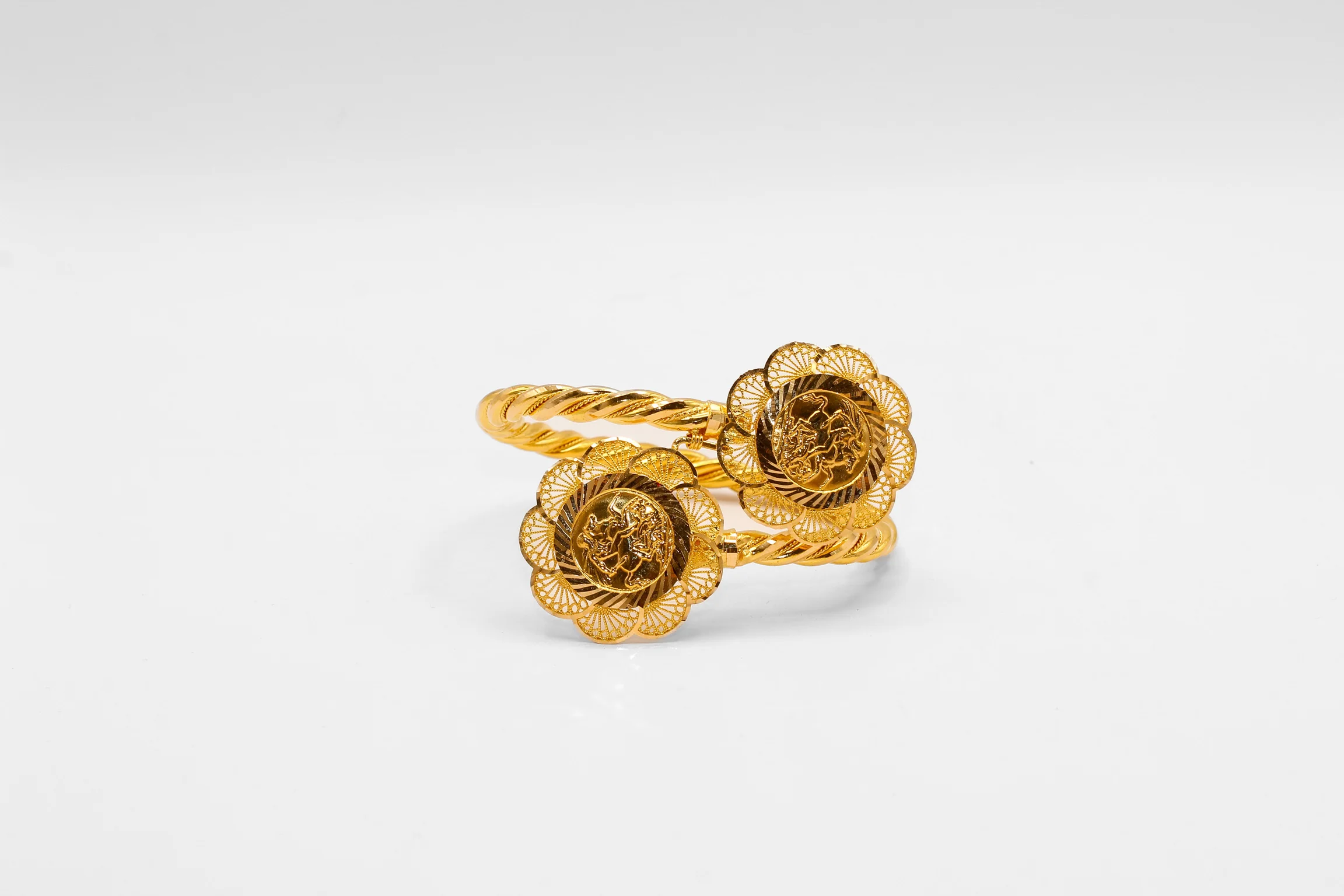 21K Gold Coin Bangle Bracelet