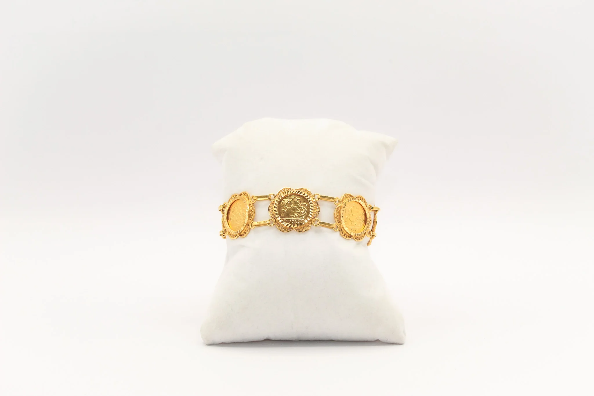 21K Gold English Coin Bracelet