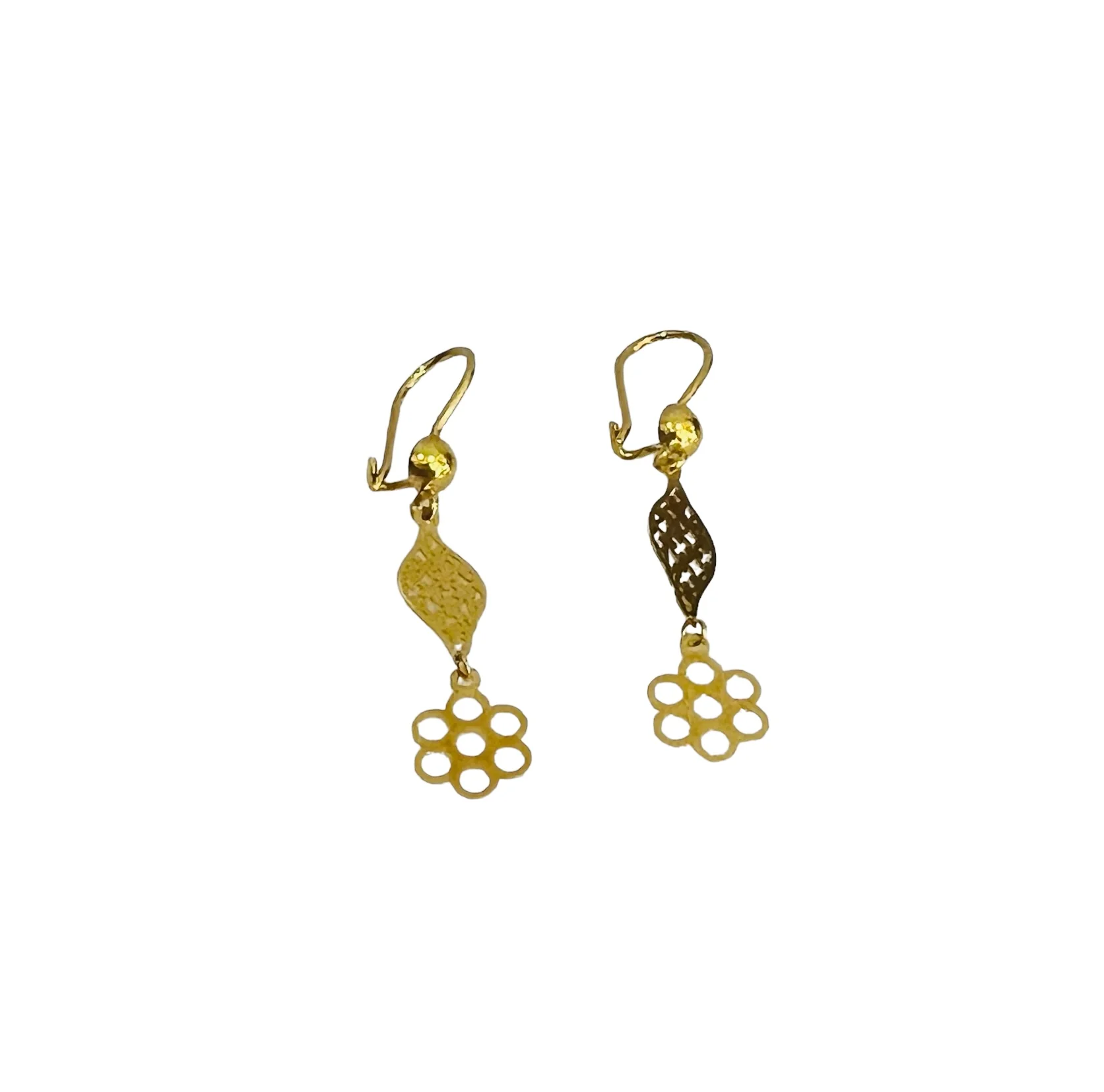 21K Gold Dangle Earrings - Image 2