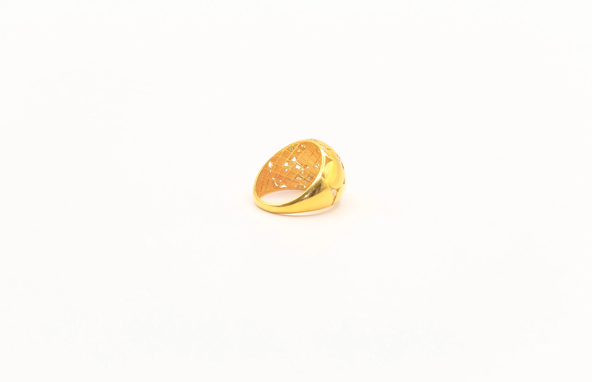 21K Gold Studded Dome Ring - Image 2