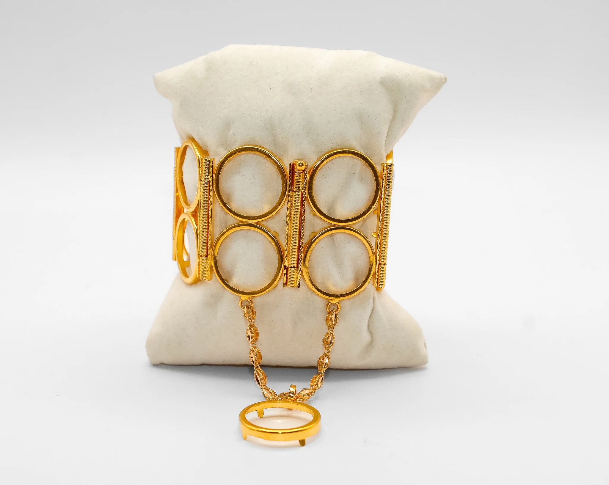 21K Gold Doulble Row Coin Bracelet - Image 2