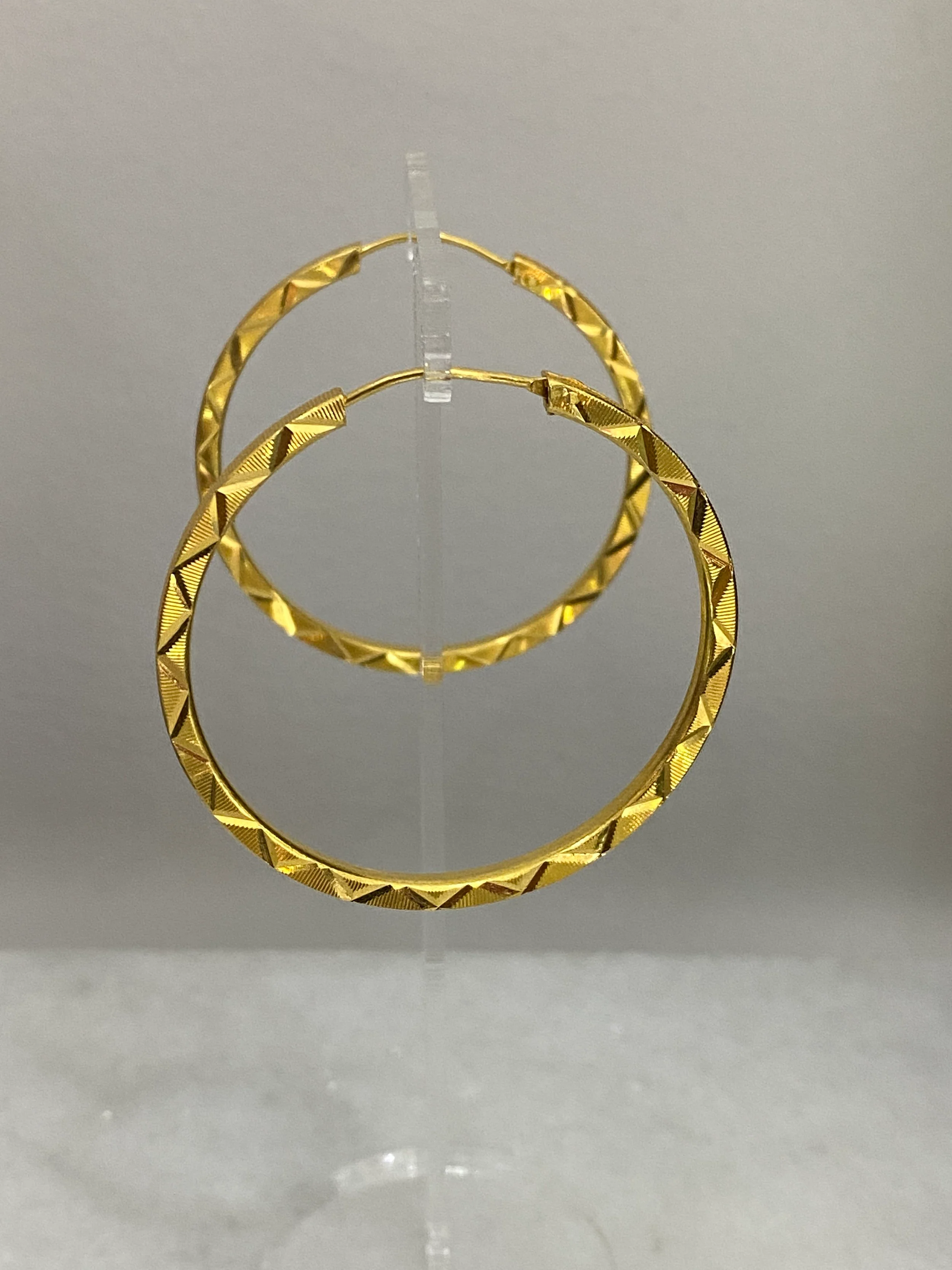 21K Gold Large Hoop Earrings