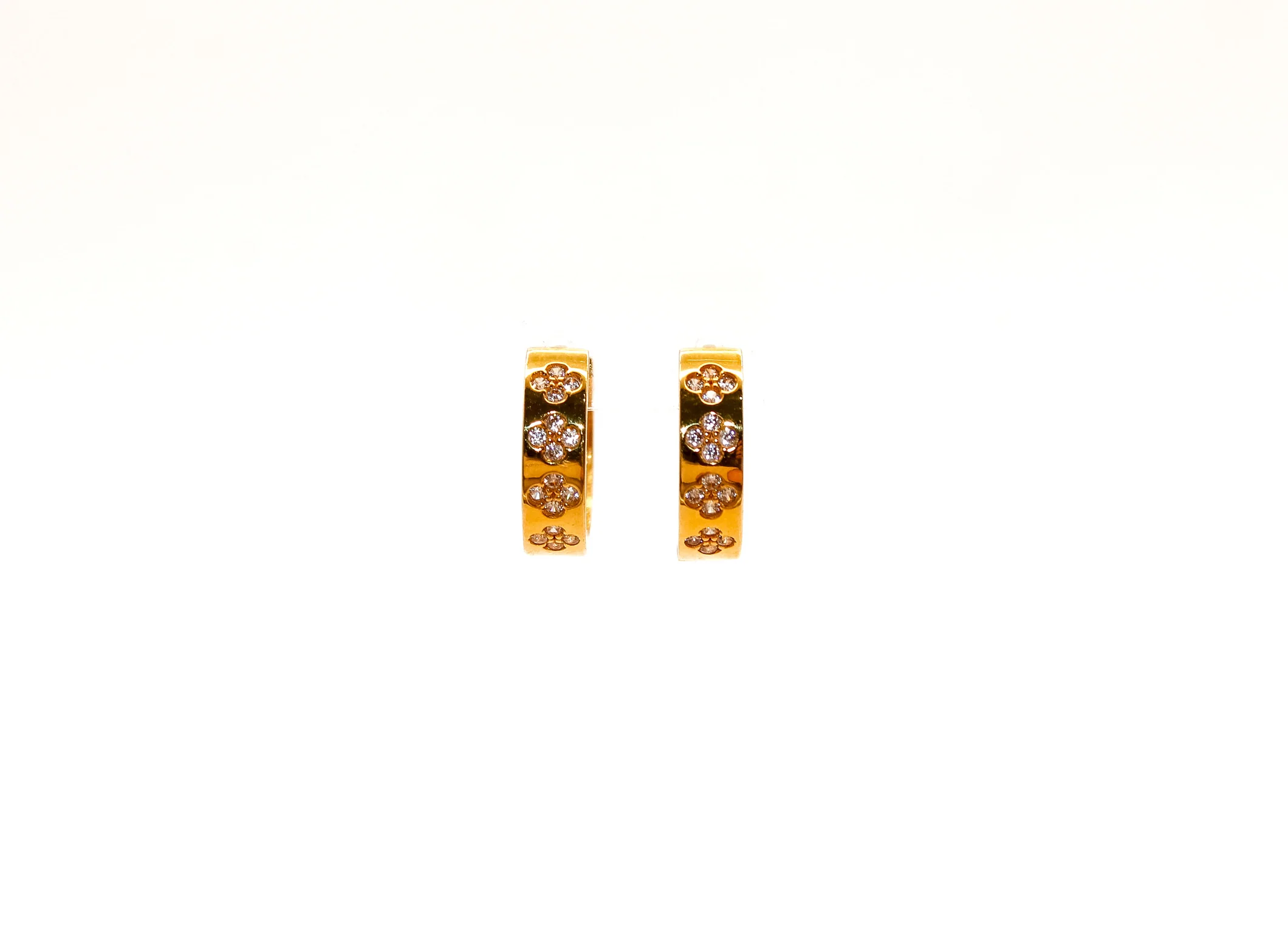 21K Gold Small Huggies Earrings - Image 2