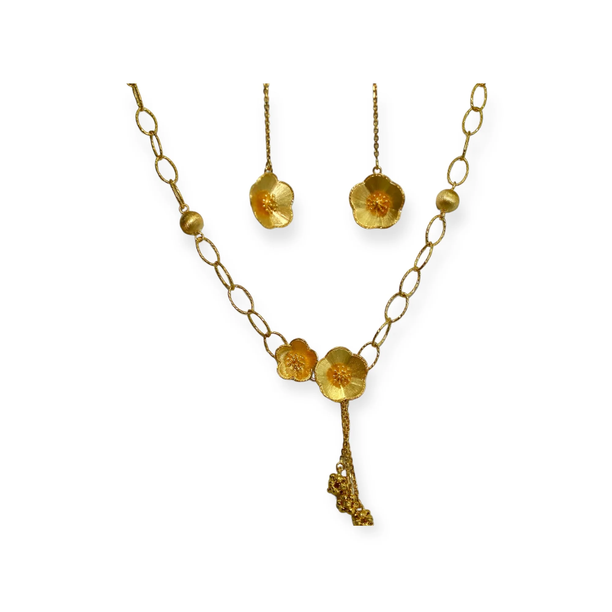 21K Gold Flower Set - Image 2