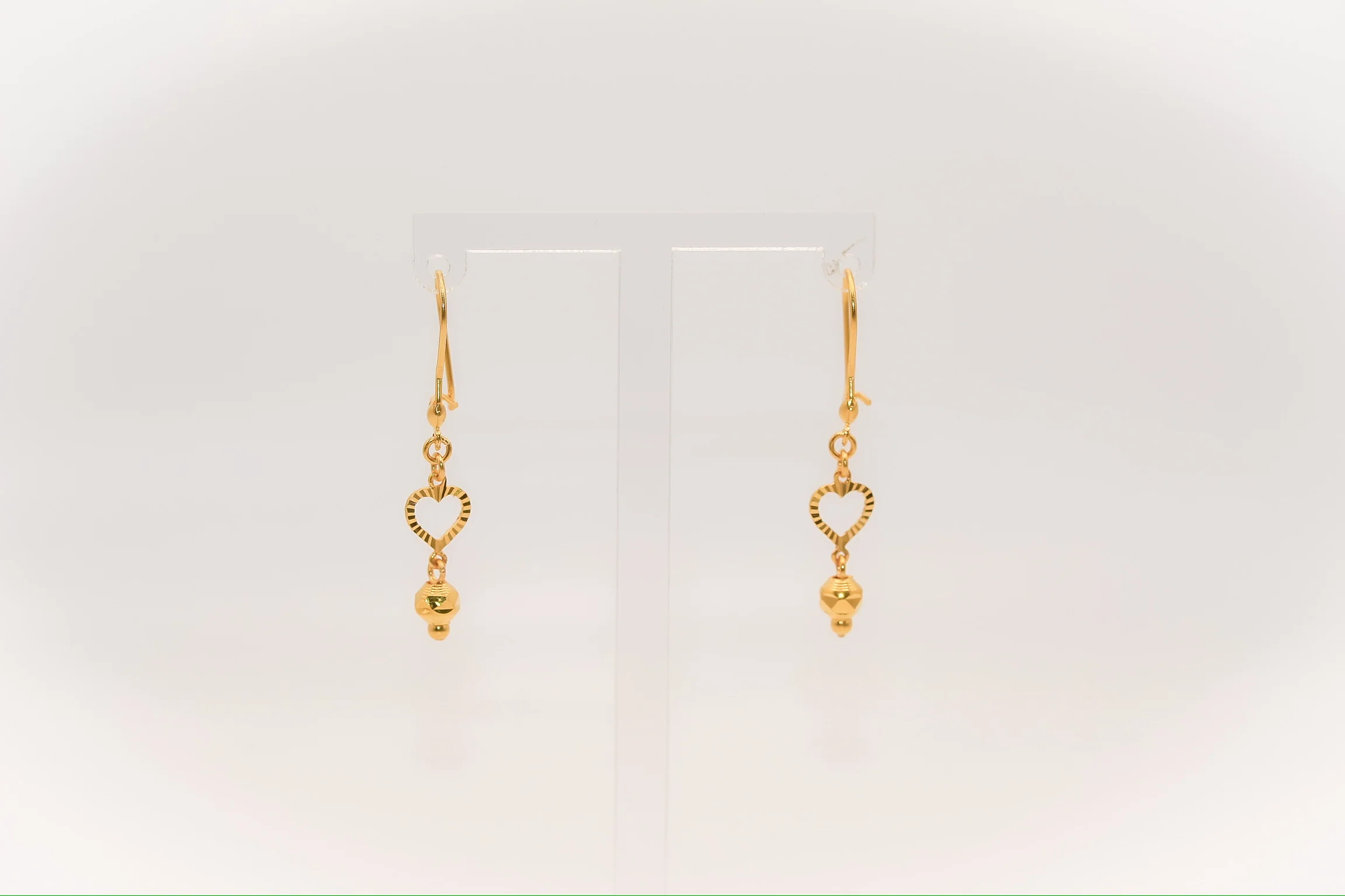 21K Gold Heart Earrings