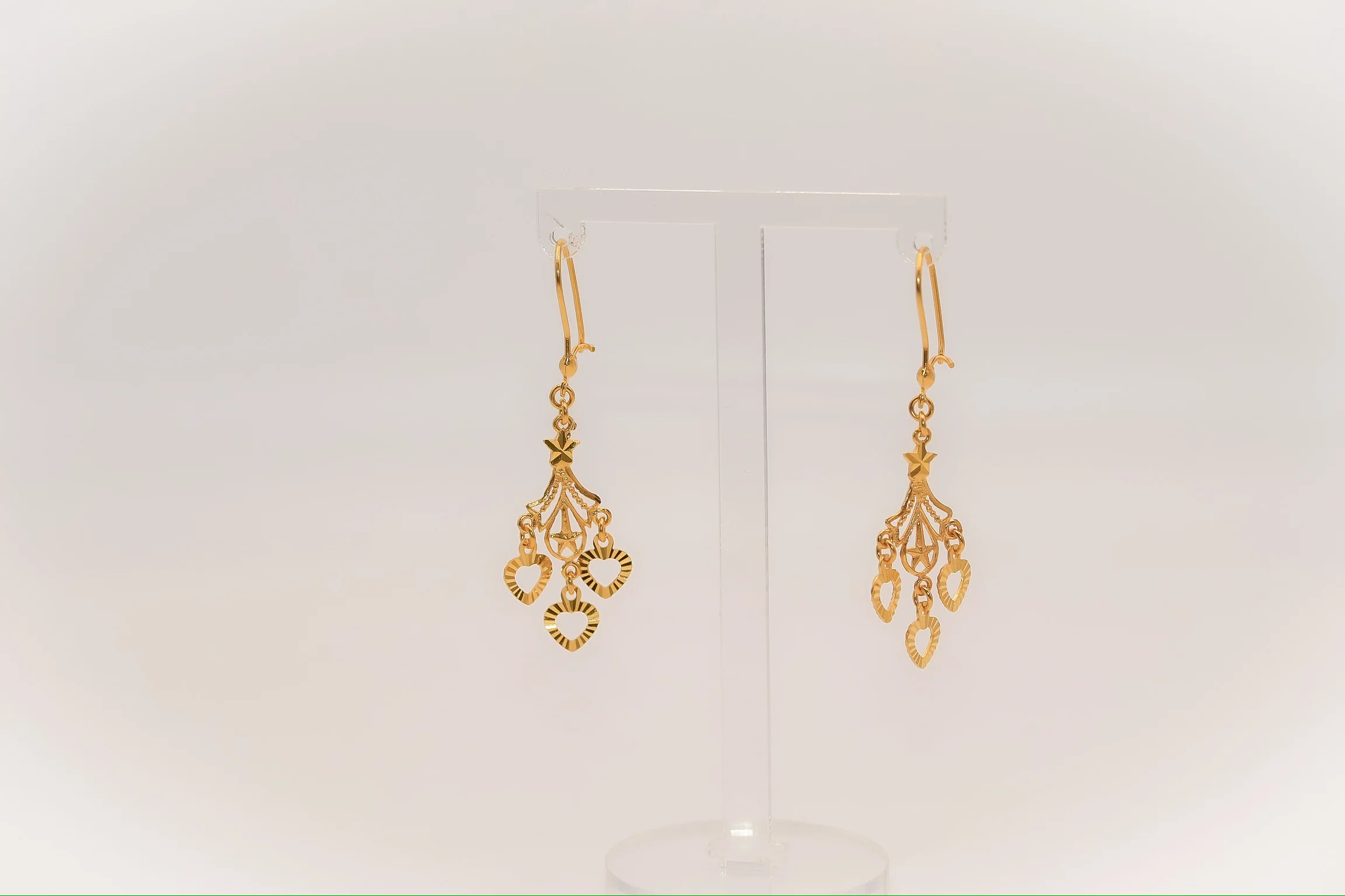 21K Gold Heart Earrings