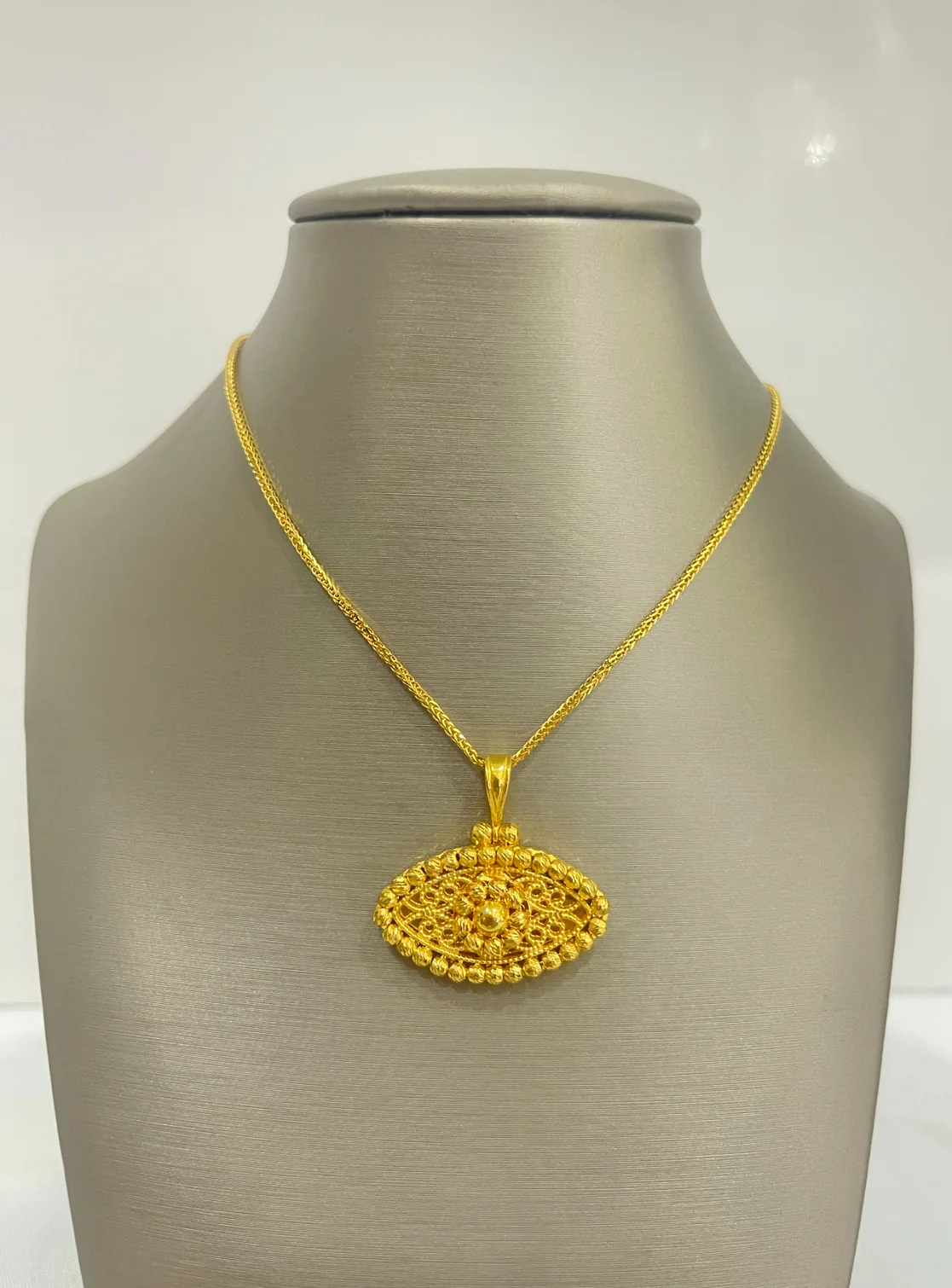 21K Gold Himo Evil Eye Pendant