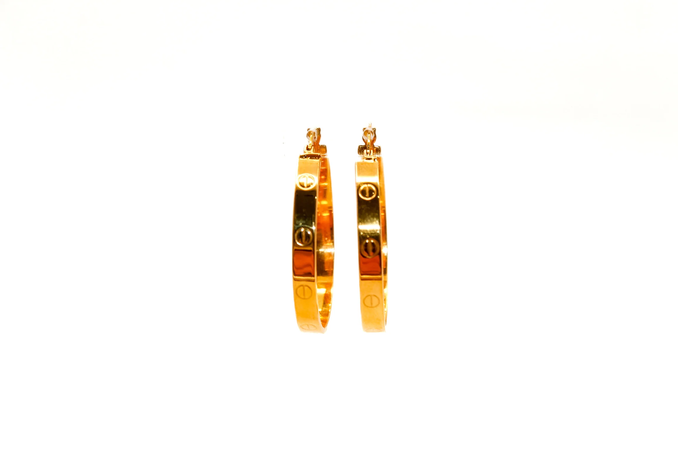 21K Gold Hoop Earrings - Image 2