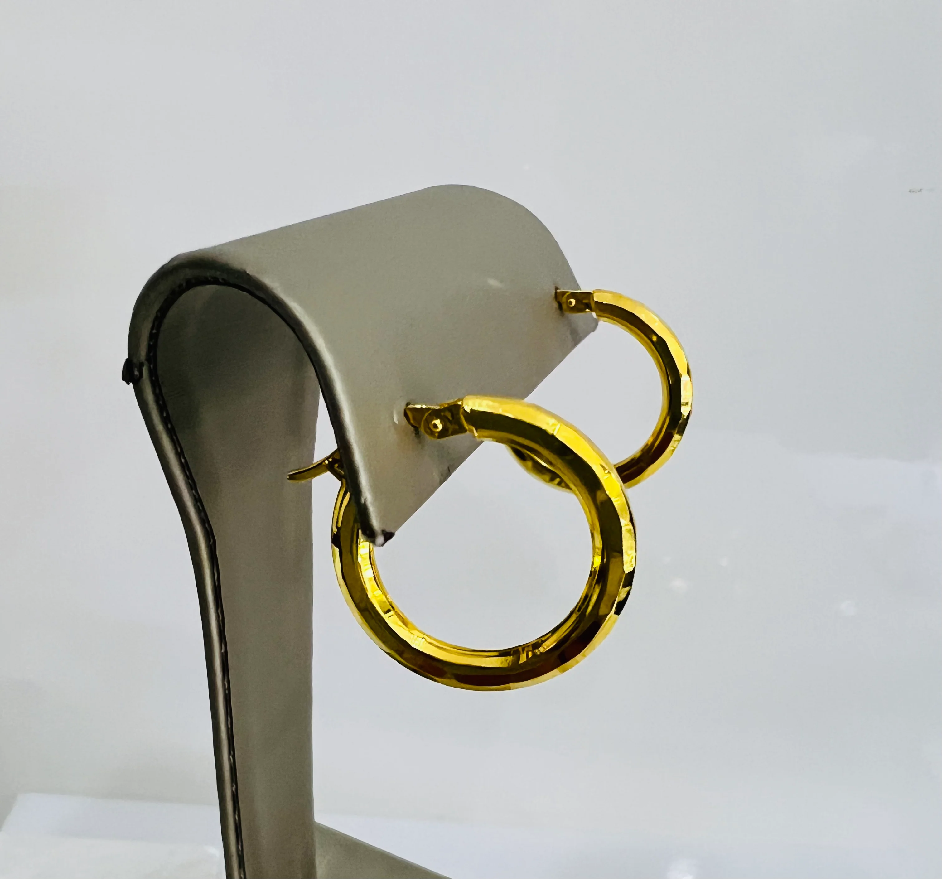 21K Gold Hoop Earrings - Image 2