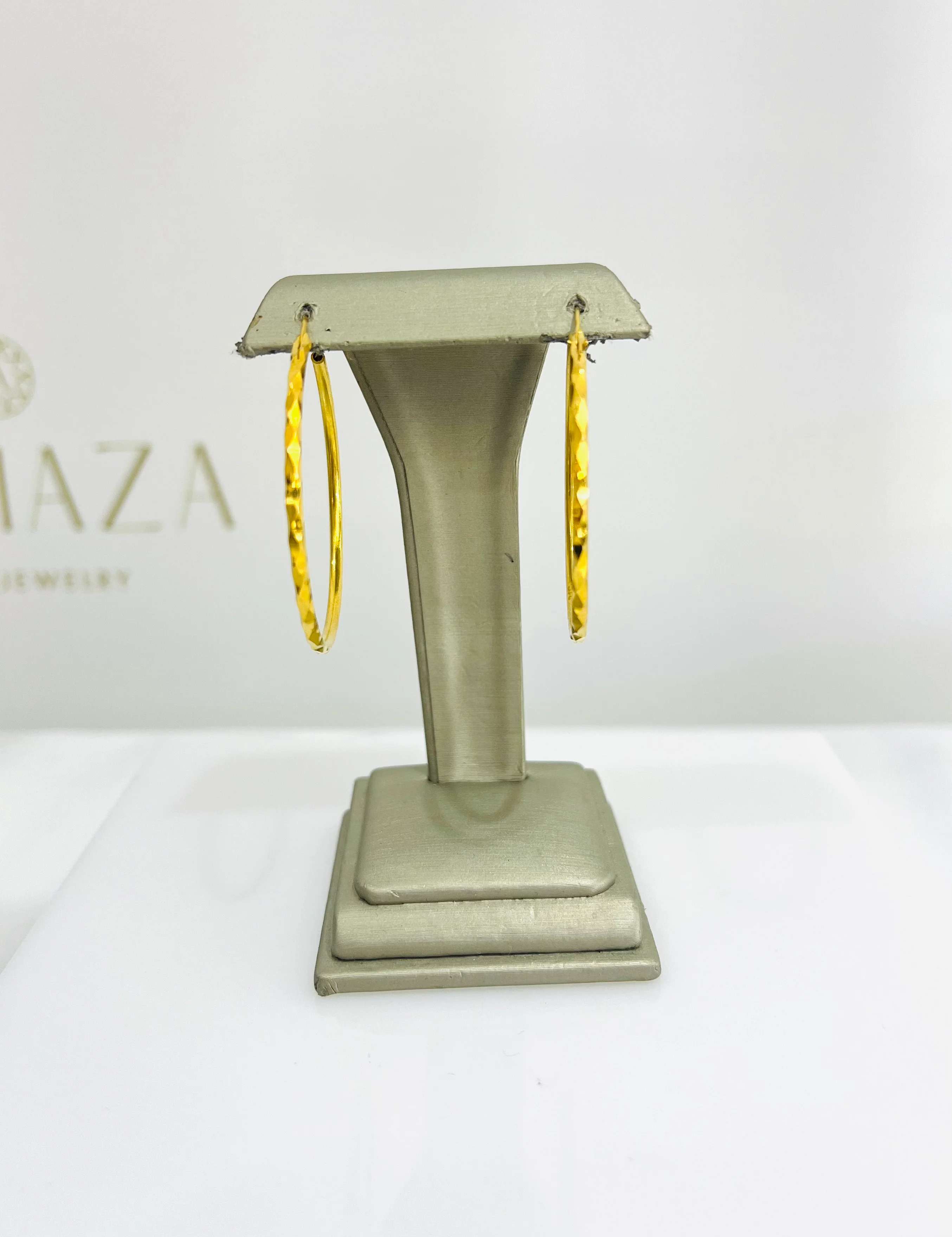 21K Gold Hoop Earrings - Image 2