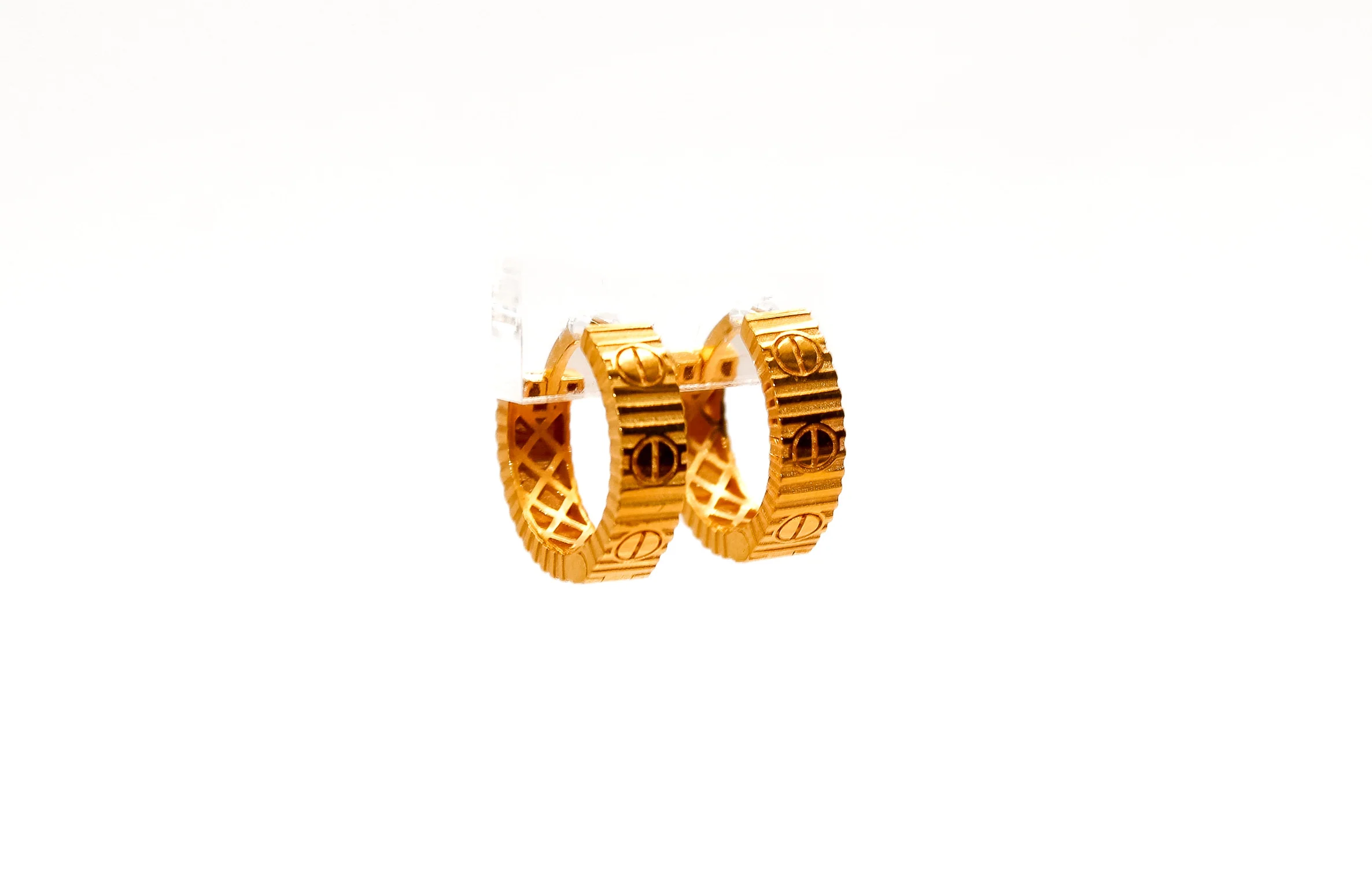 21K Gold Huggies Earrings