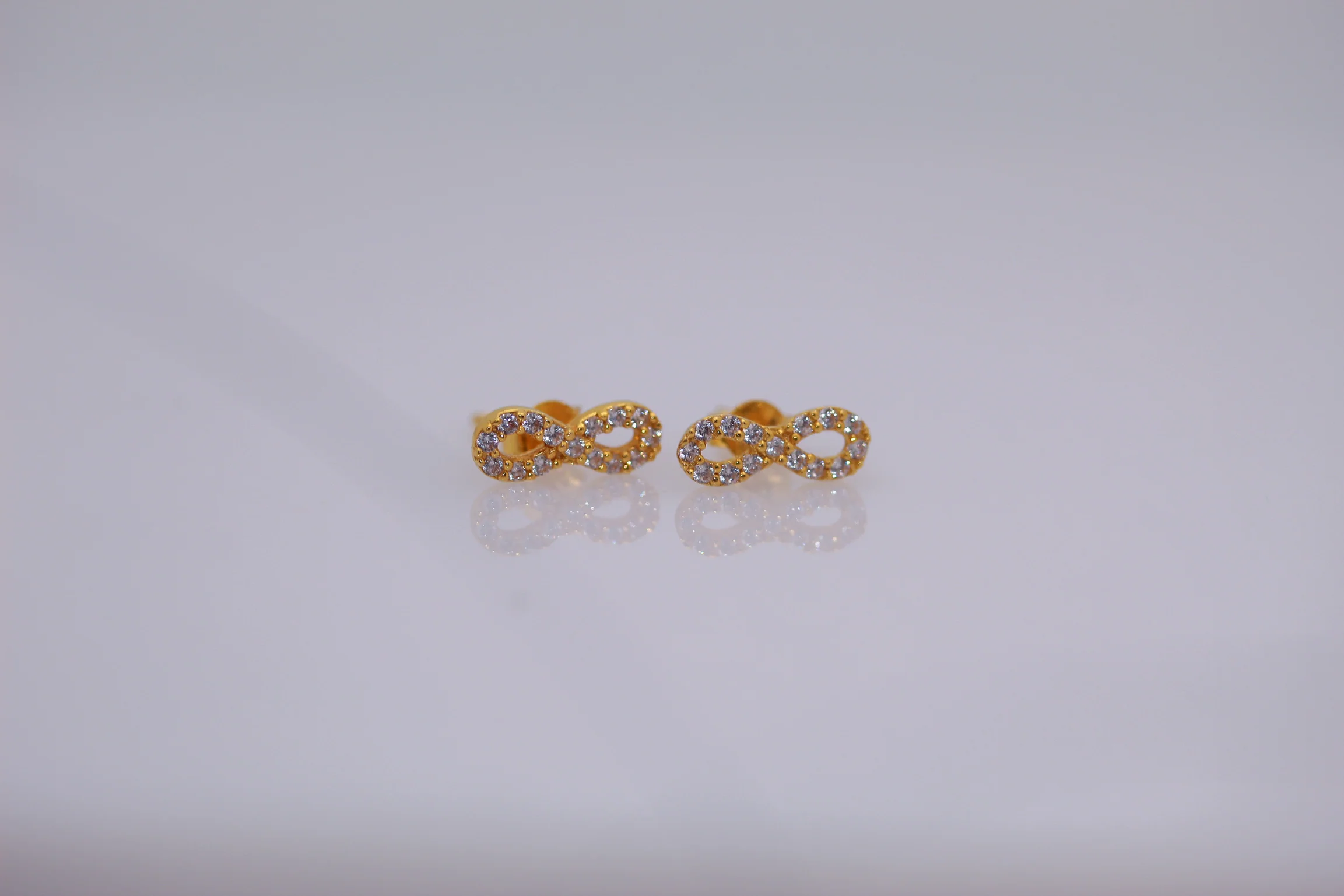 21K Gold Infinity Earrings