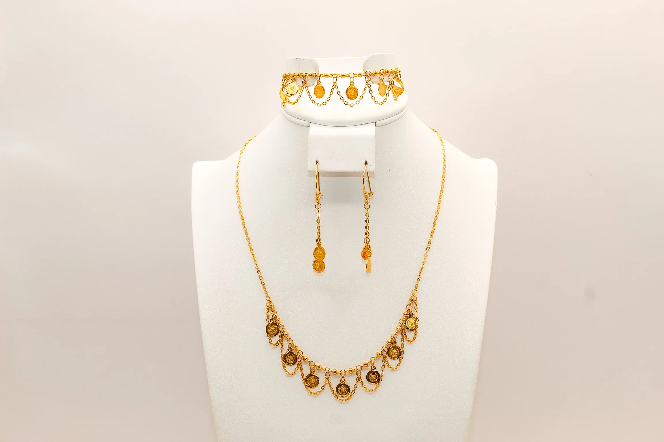 21K Gold Intricate Coin Set