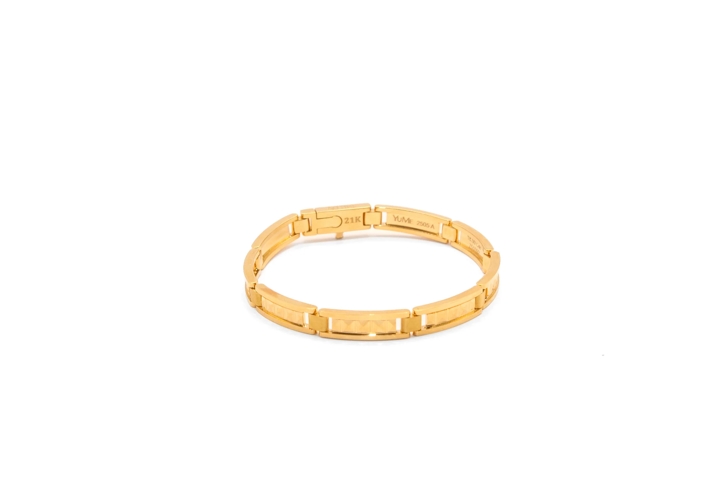 21K Gold Italian Solid Bracelet - Image 2
