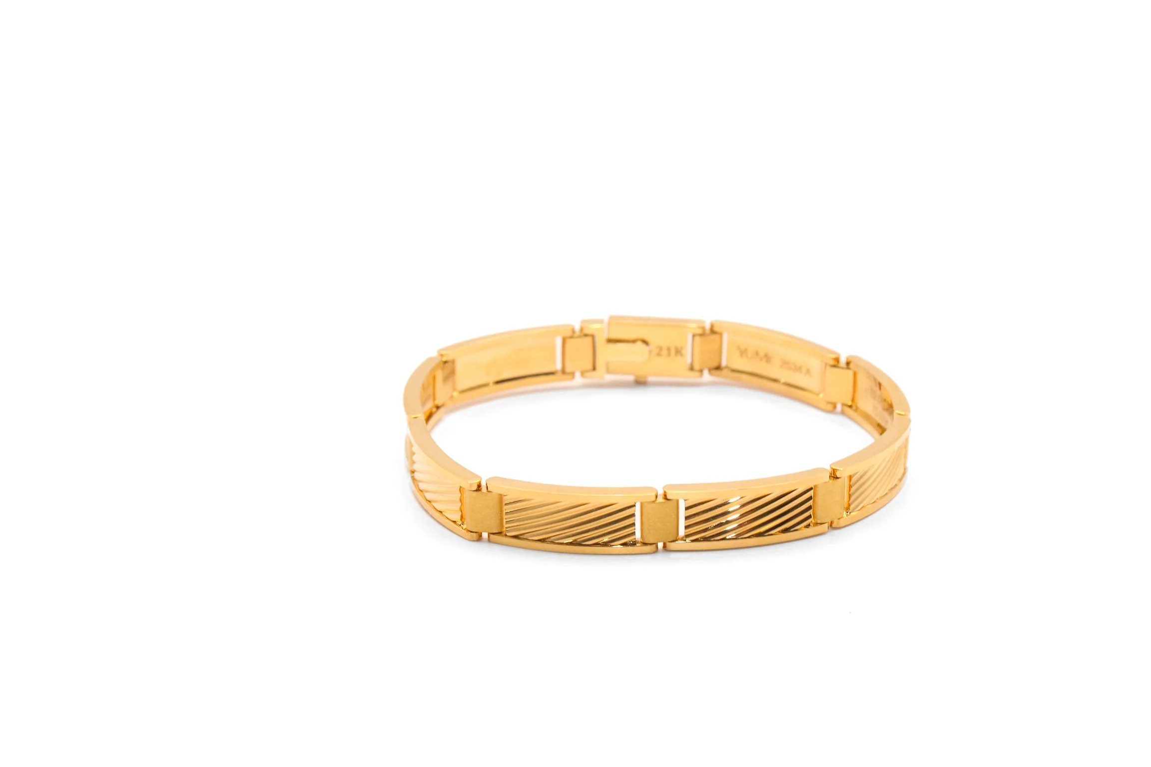21K Gold Italian Solid Bracelet - Image 2
