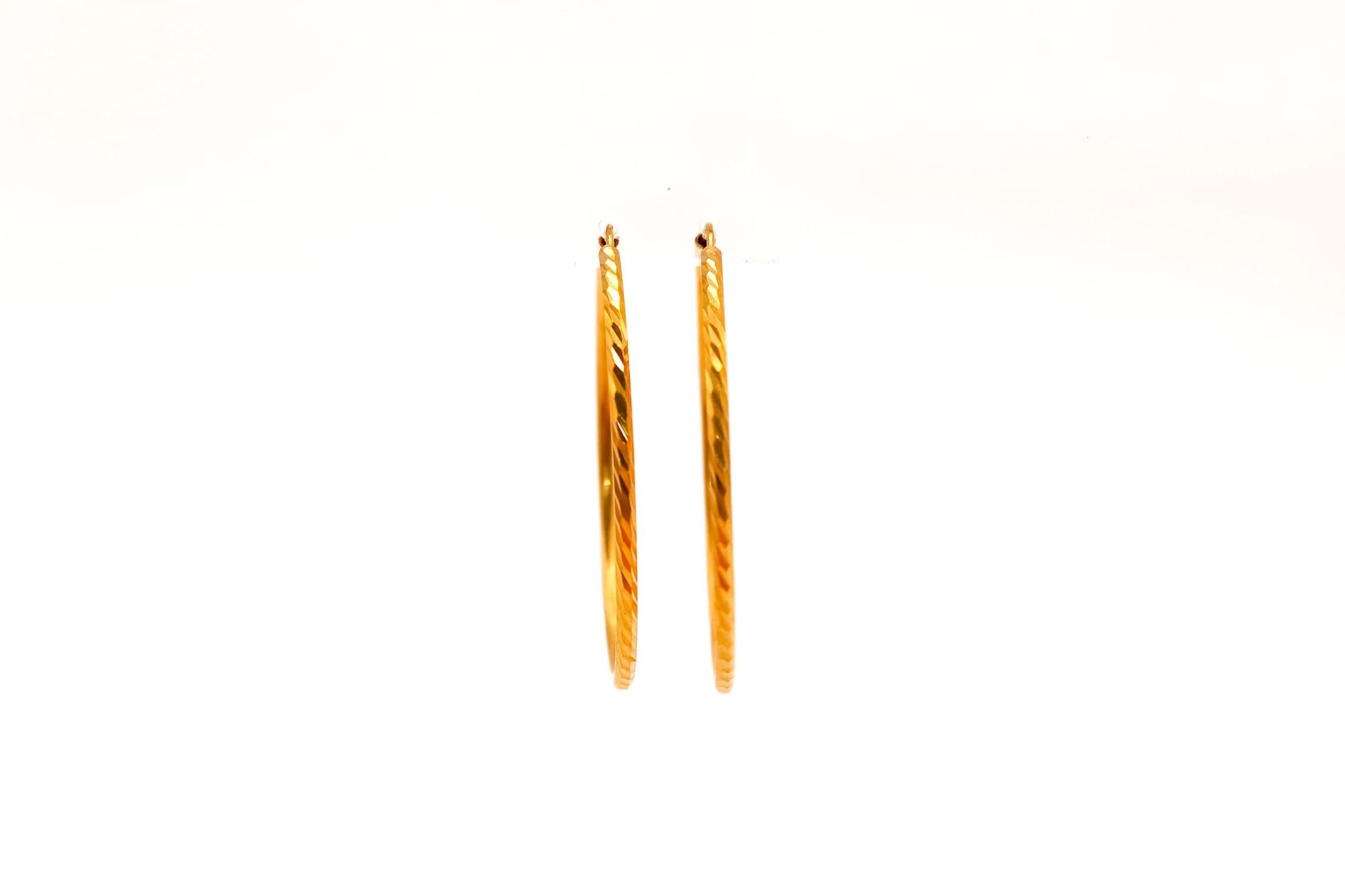 21K Gold Large Hoop Earrings - Image 2