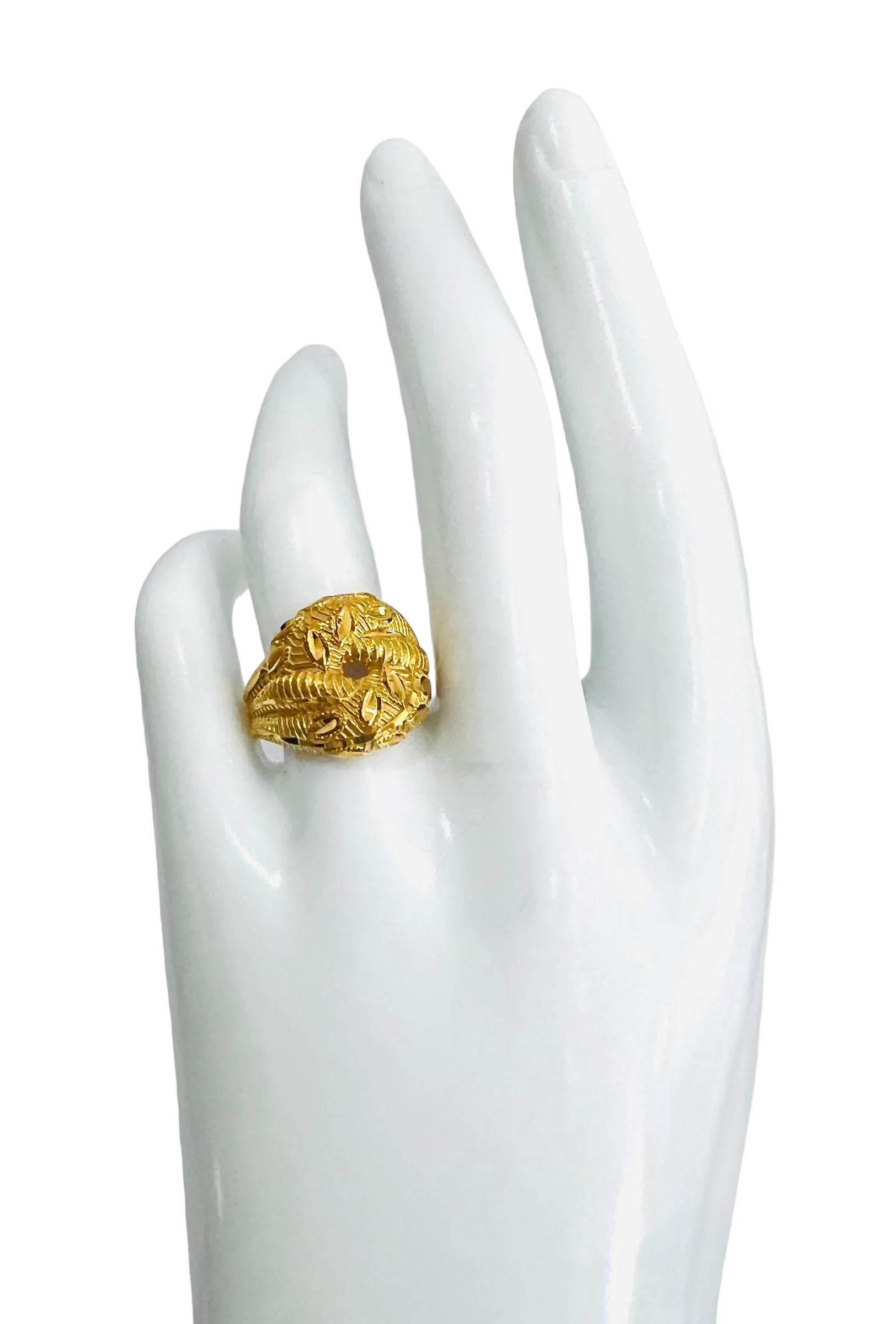 21K Gold Leaf Ring