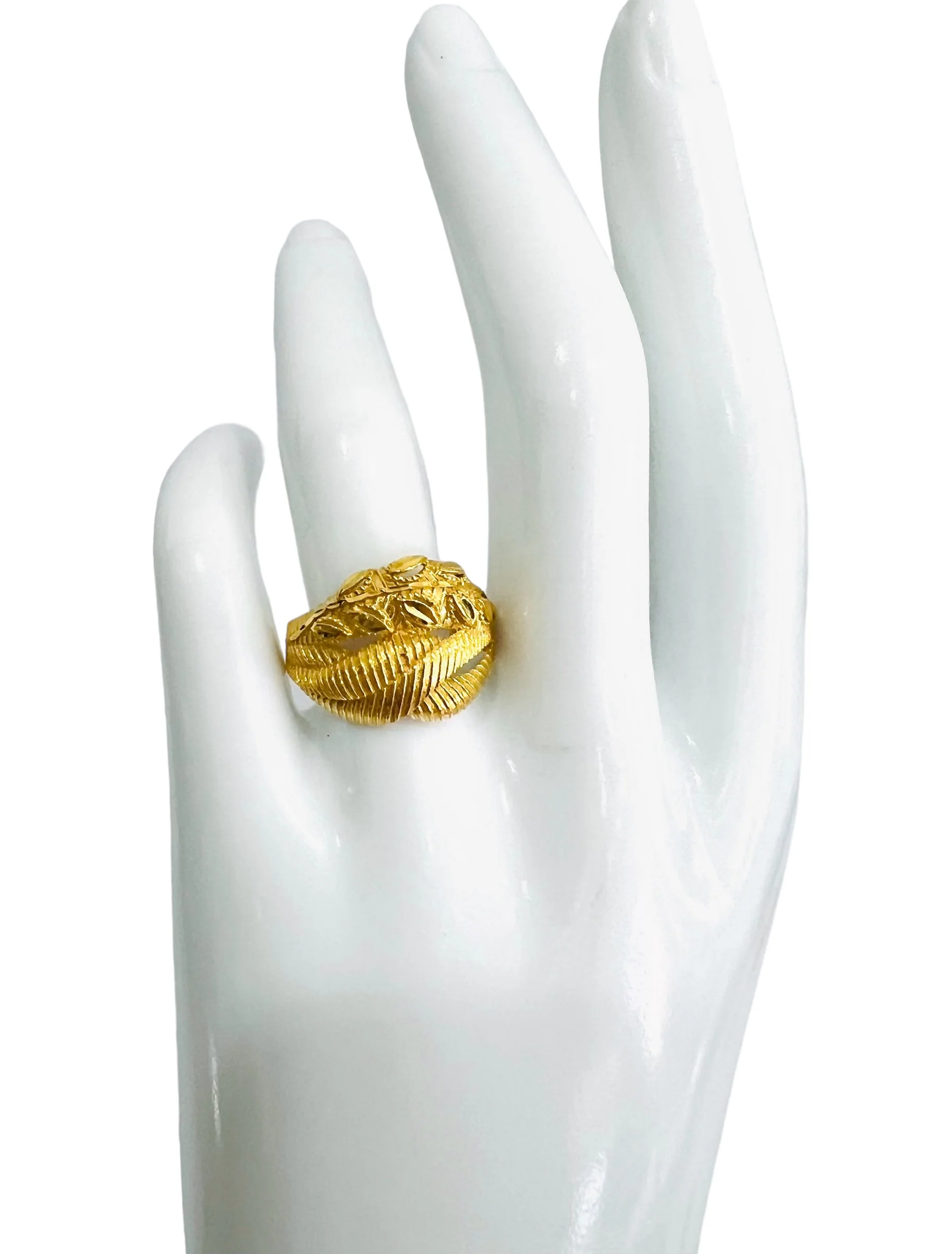 21K Gold Leaf Ring