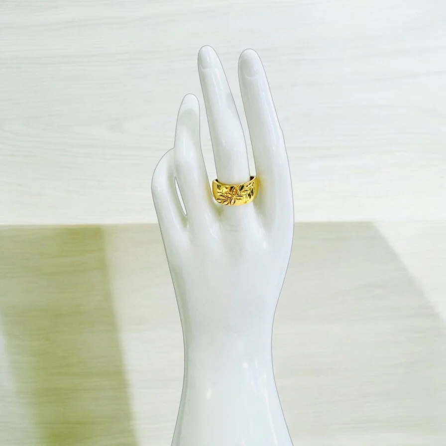 21K Gold Leaf Ring