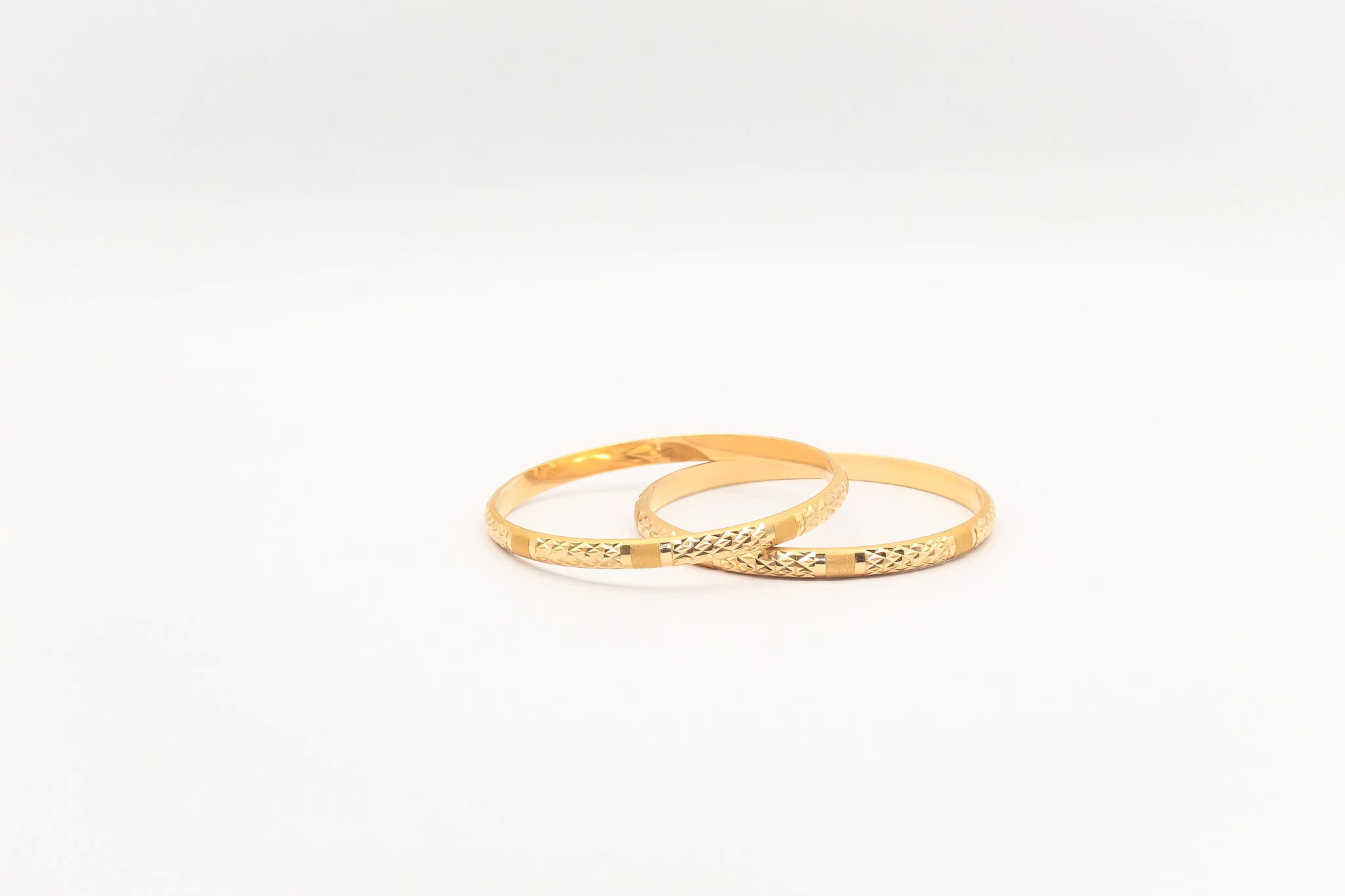 21K Gold Light Weight Bangle Bracelets