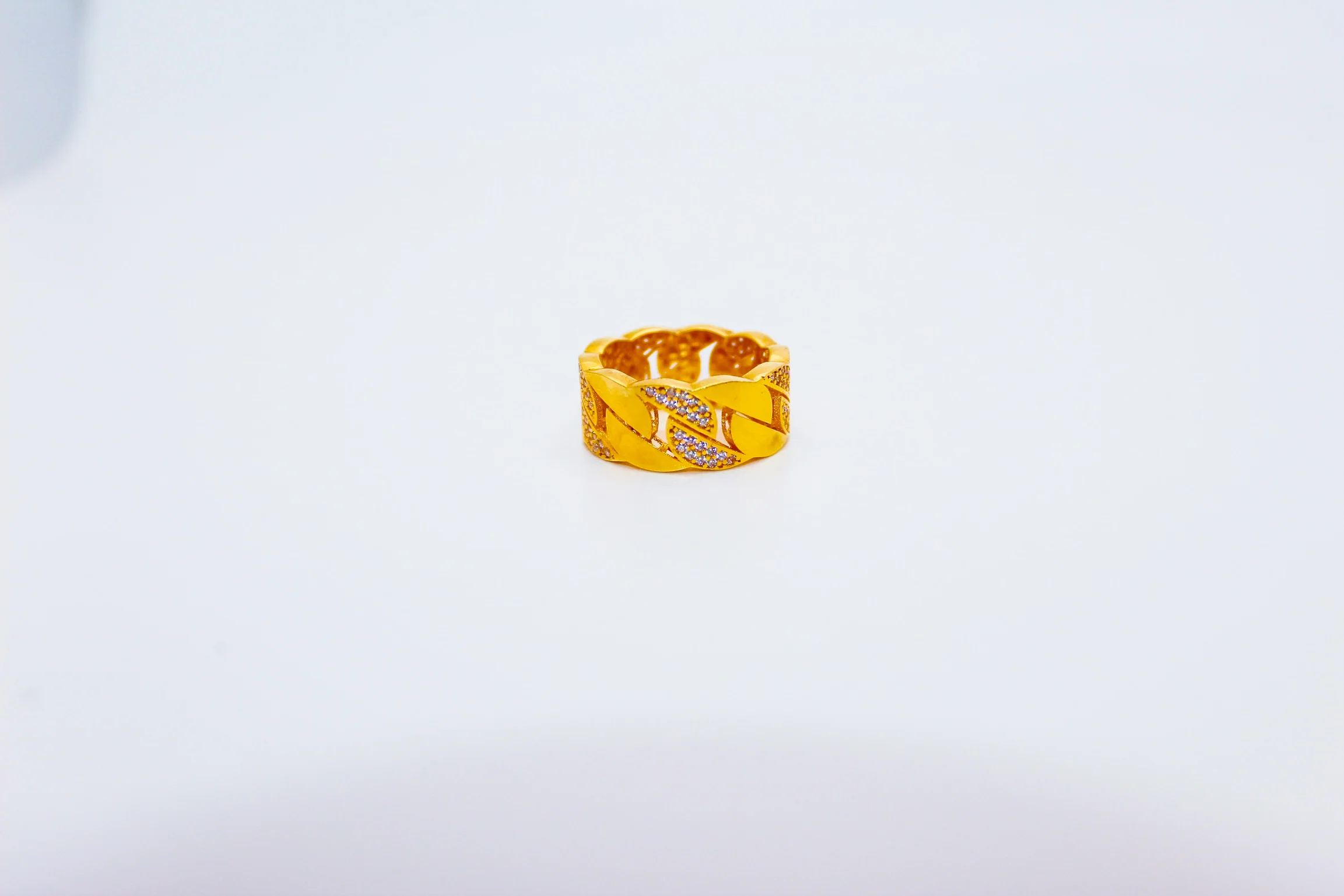 21K Gold Link Band Ring