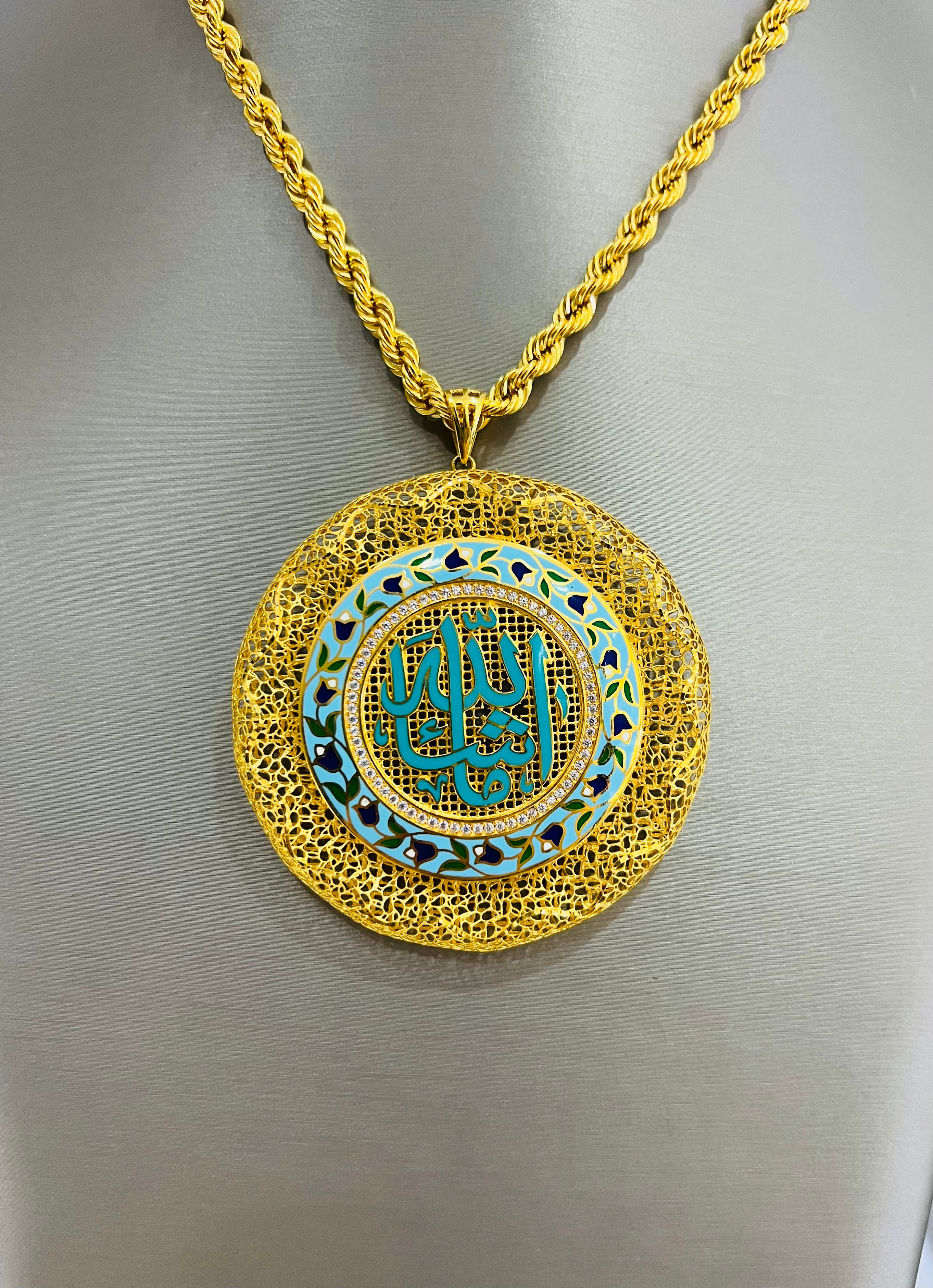 21K Gold Large Mashallah Pendant