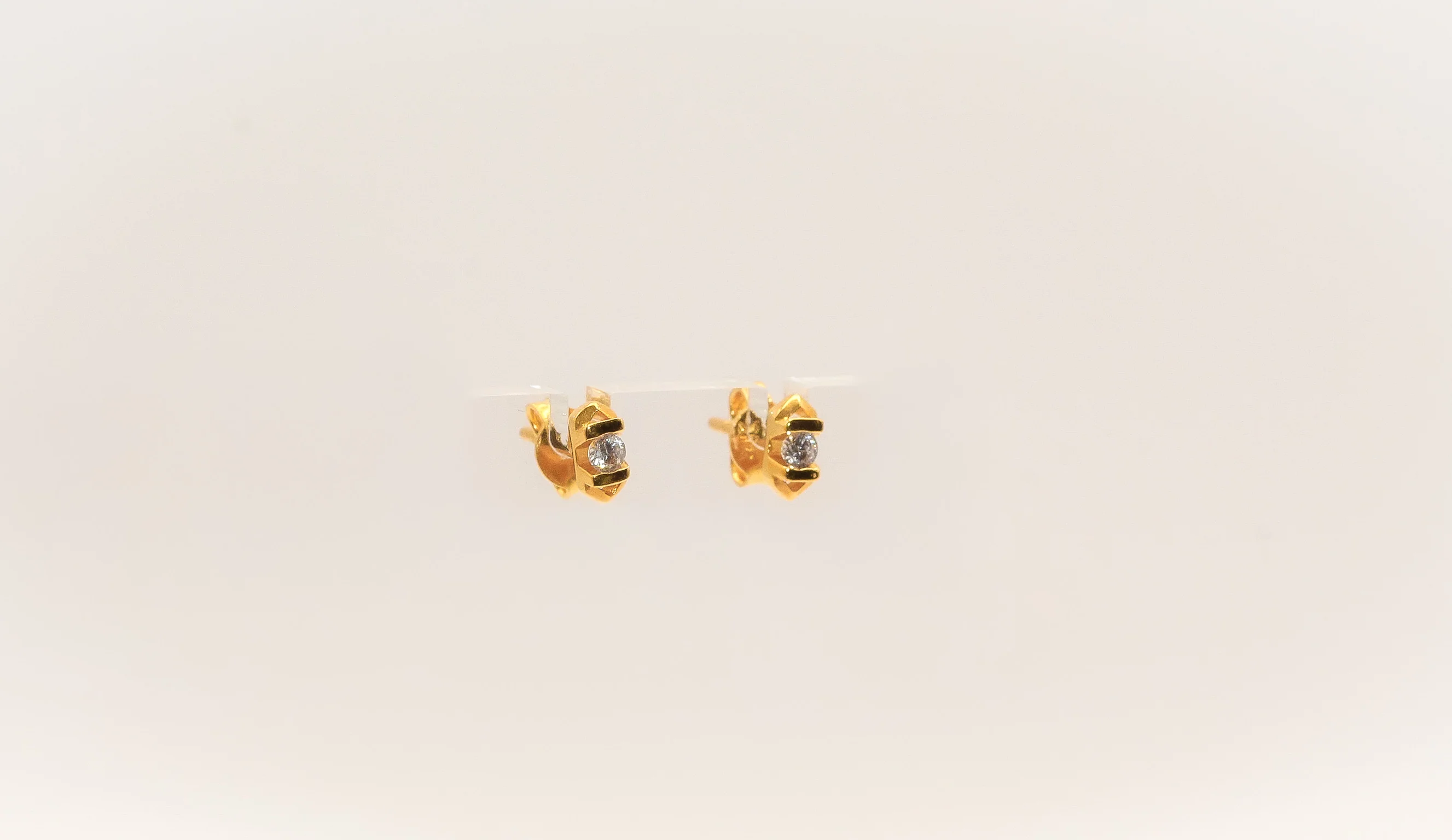 21K Gold Mini Stud Kids Earrings - Image 2