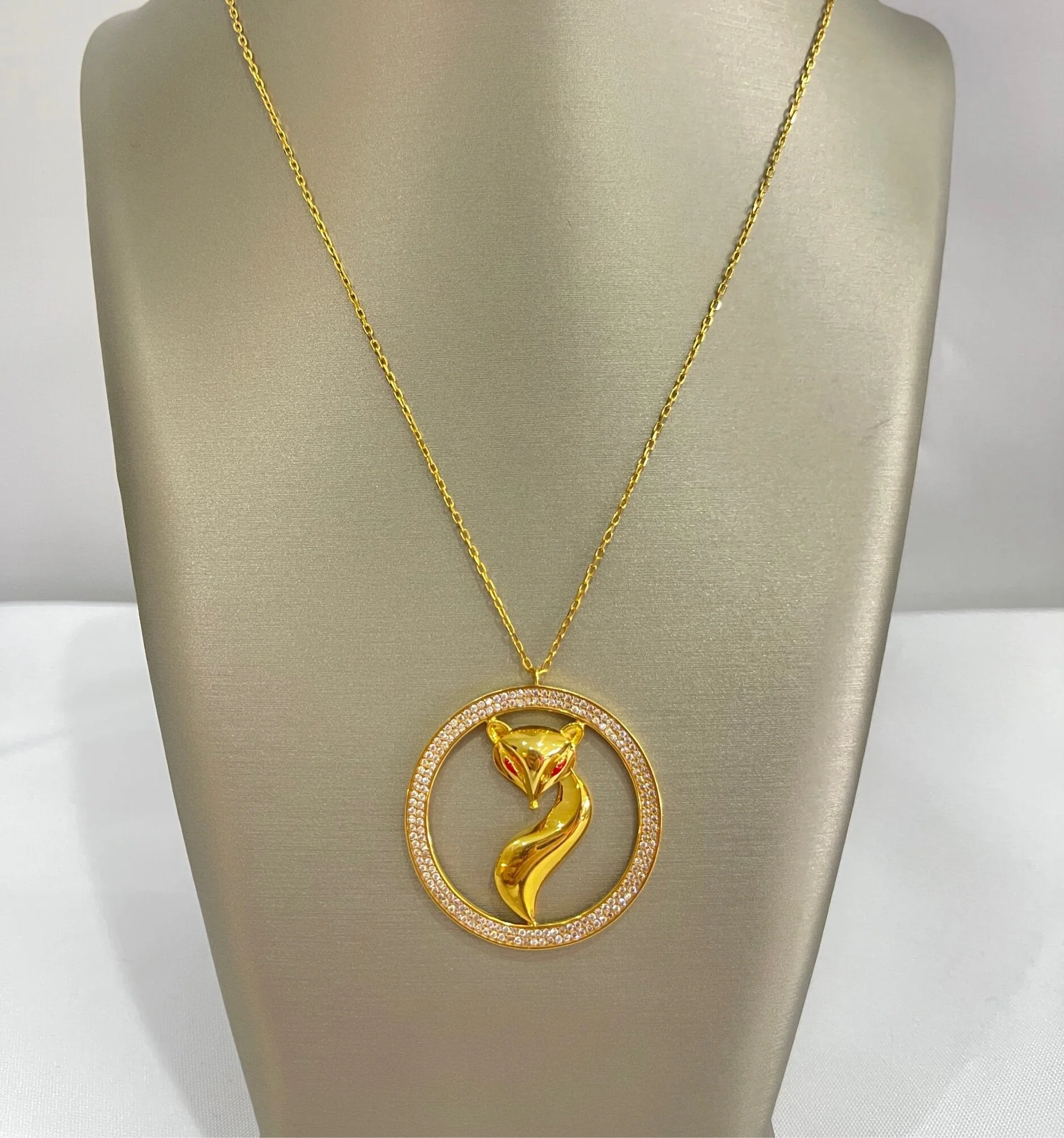21K Gold Fox Necklace - Image 2