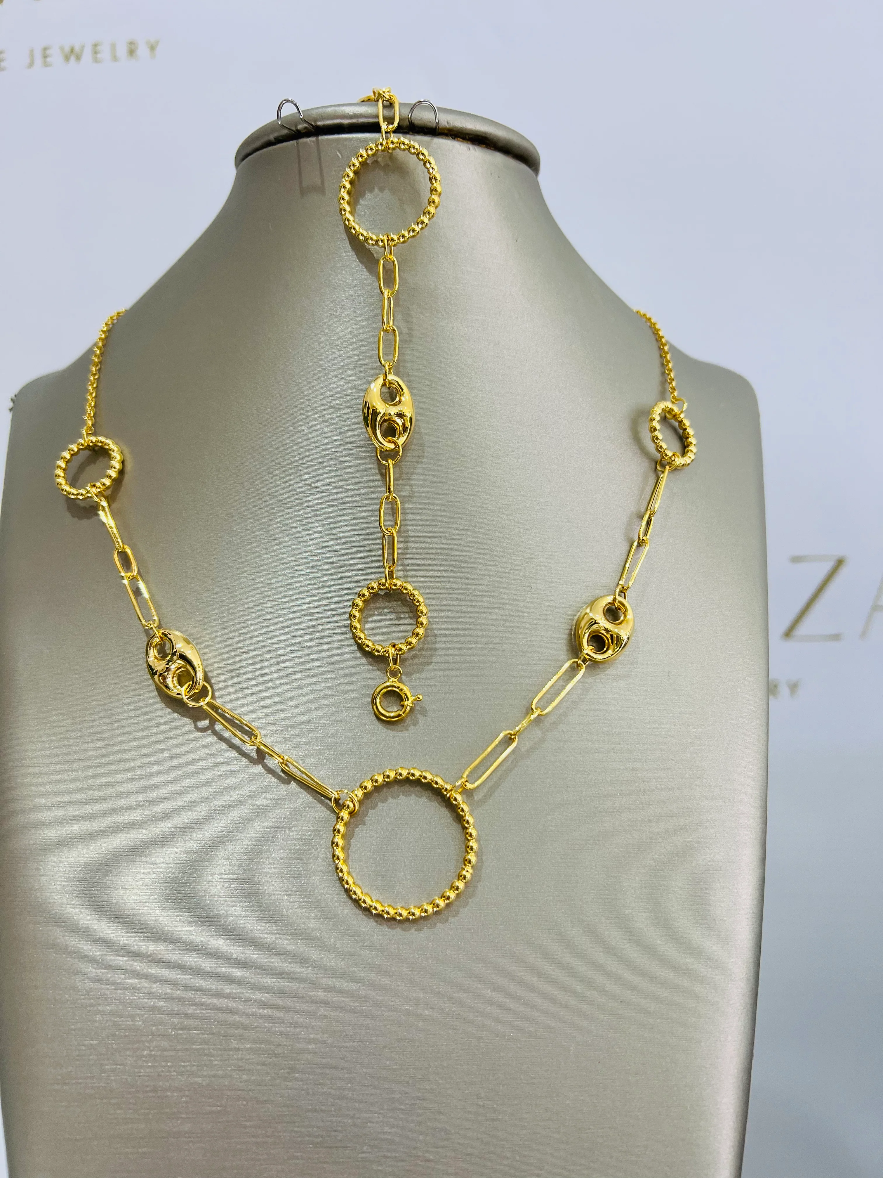 21K Gold Simple Half Set