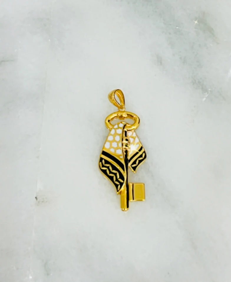 21K Gold Palestine Key Scarf Pendant