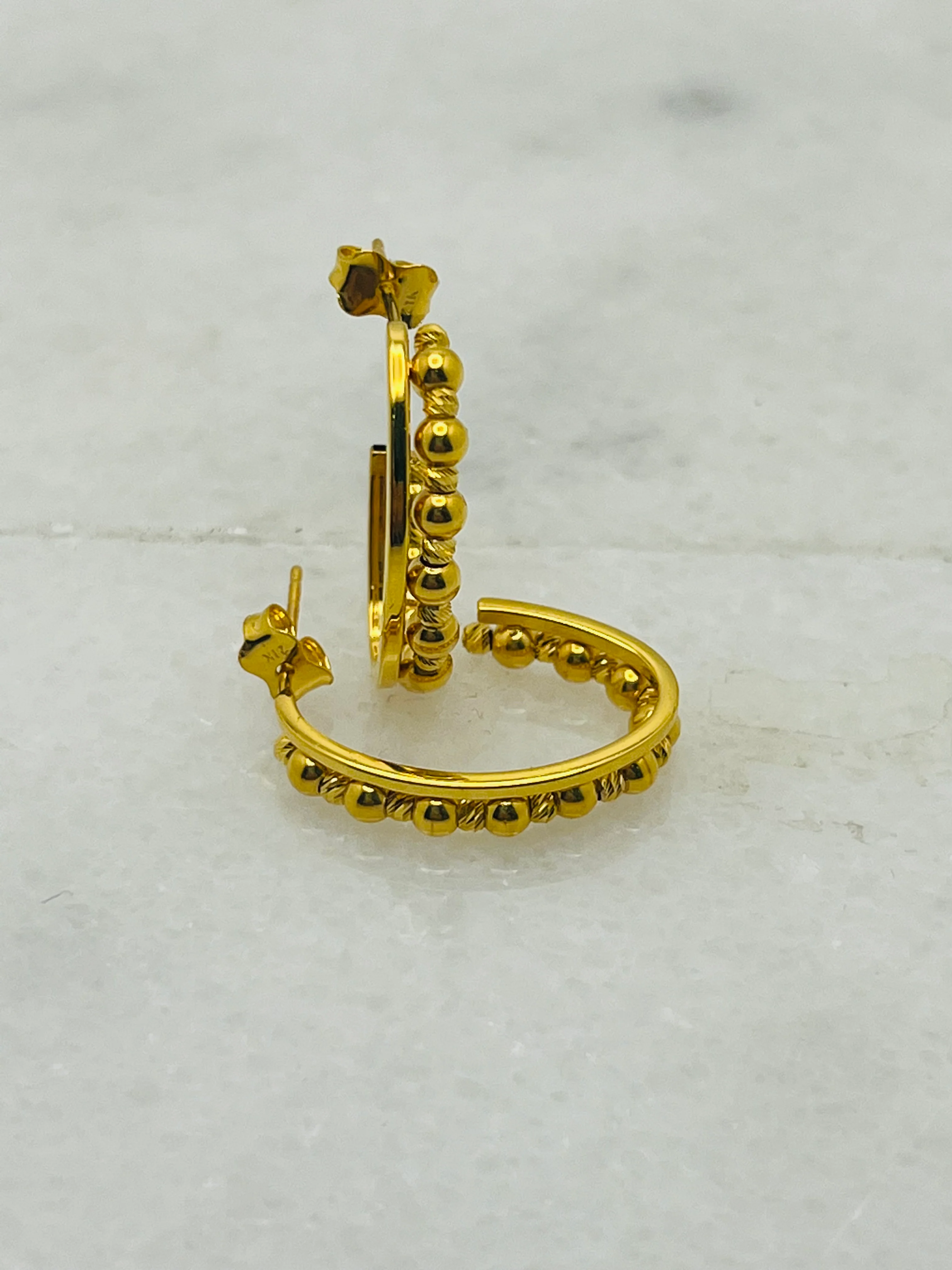 21K Gold Post Earrings