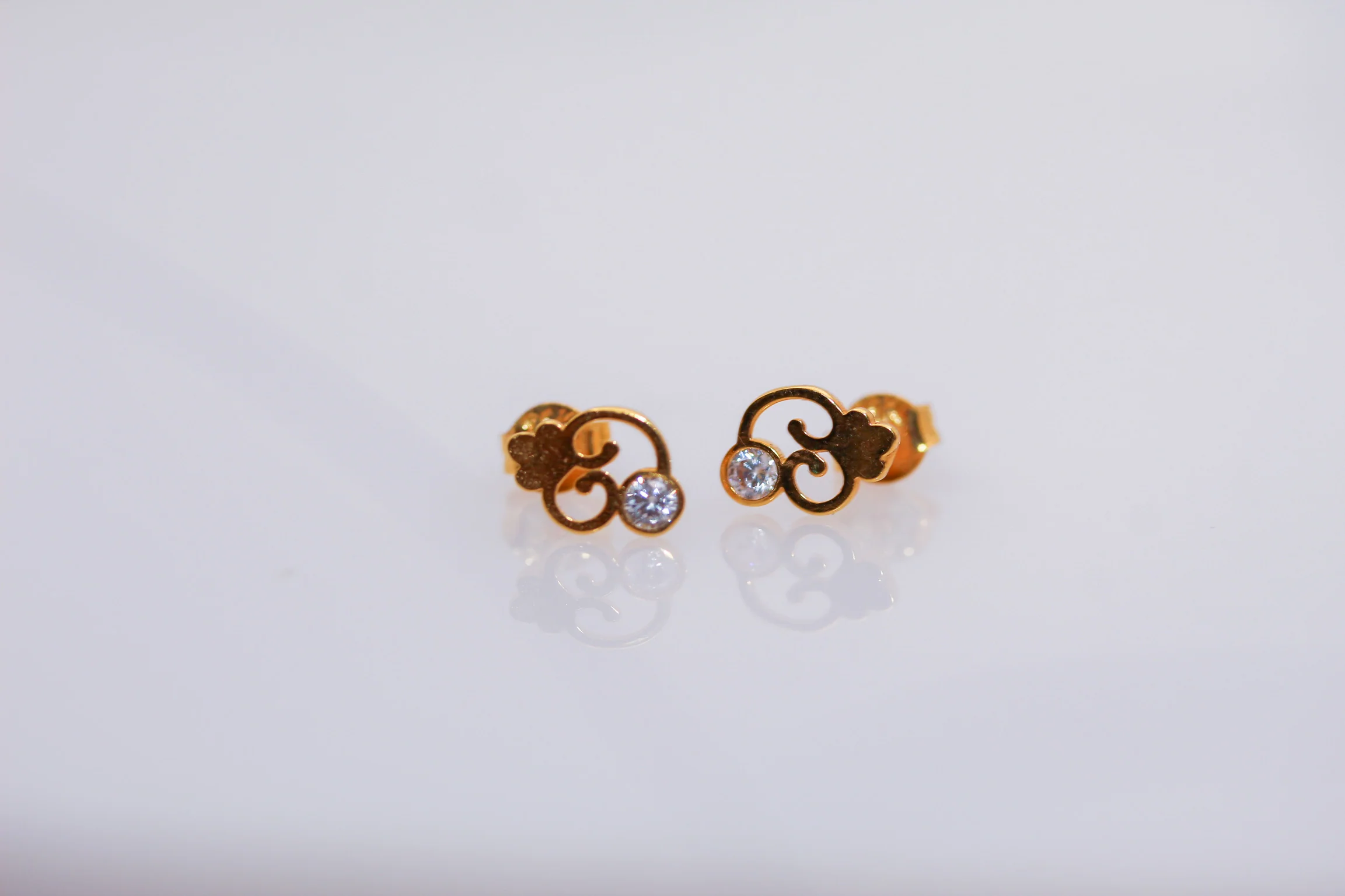 21K Gold Kids Post Earrings