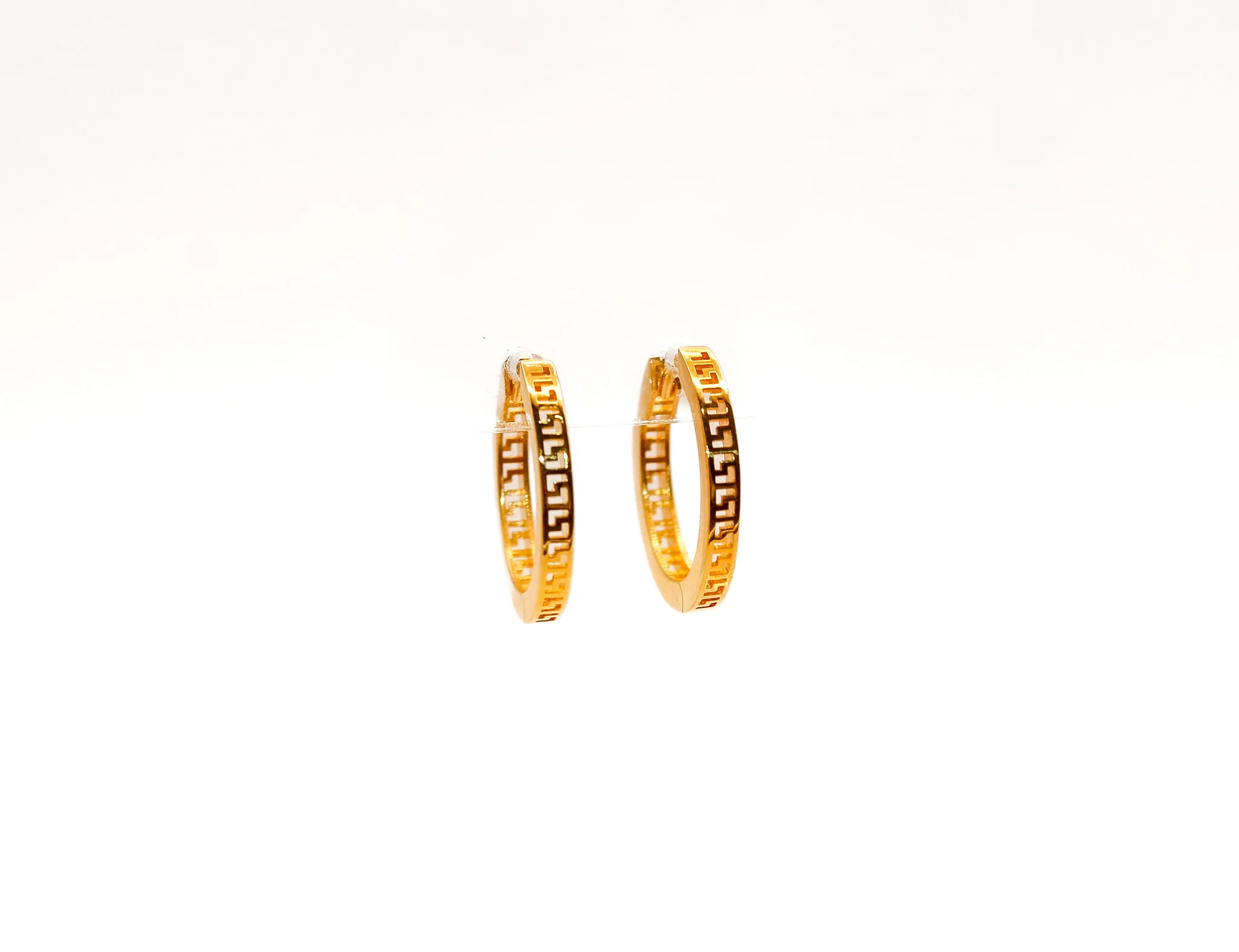 21K Gold Small Hoop Earrings - Image 3