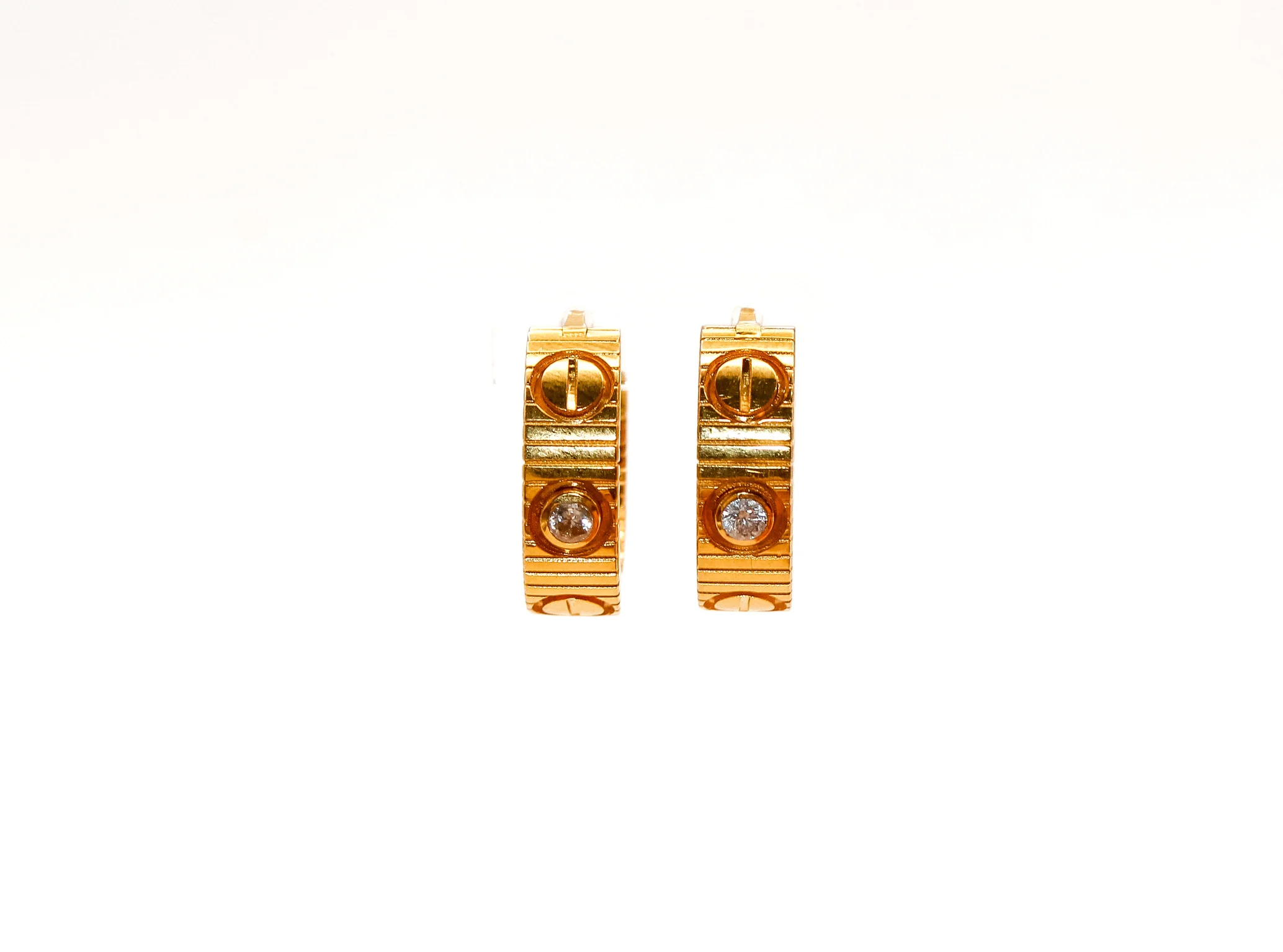 21K Gold Small Hoop Earrings