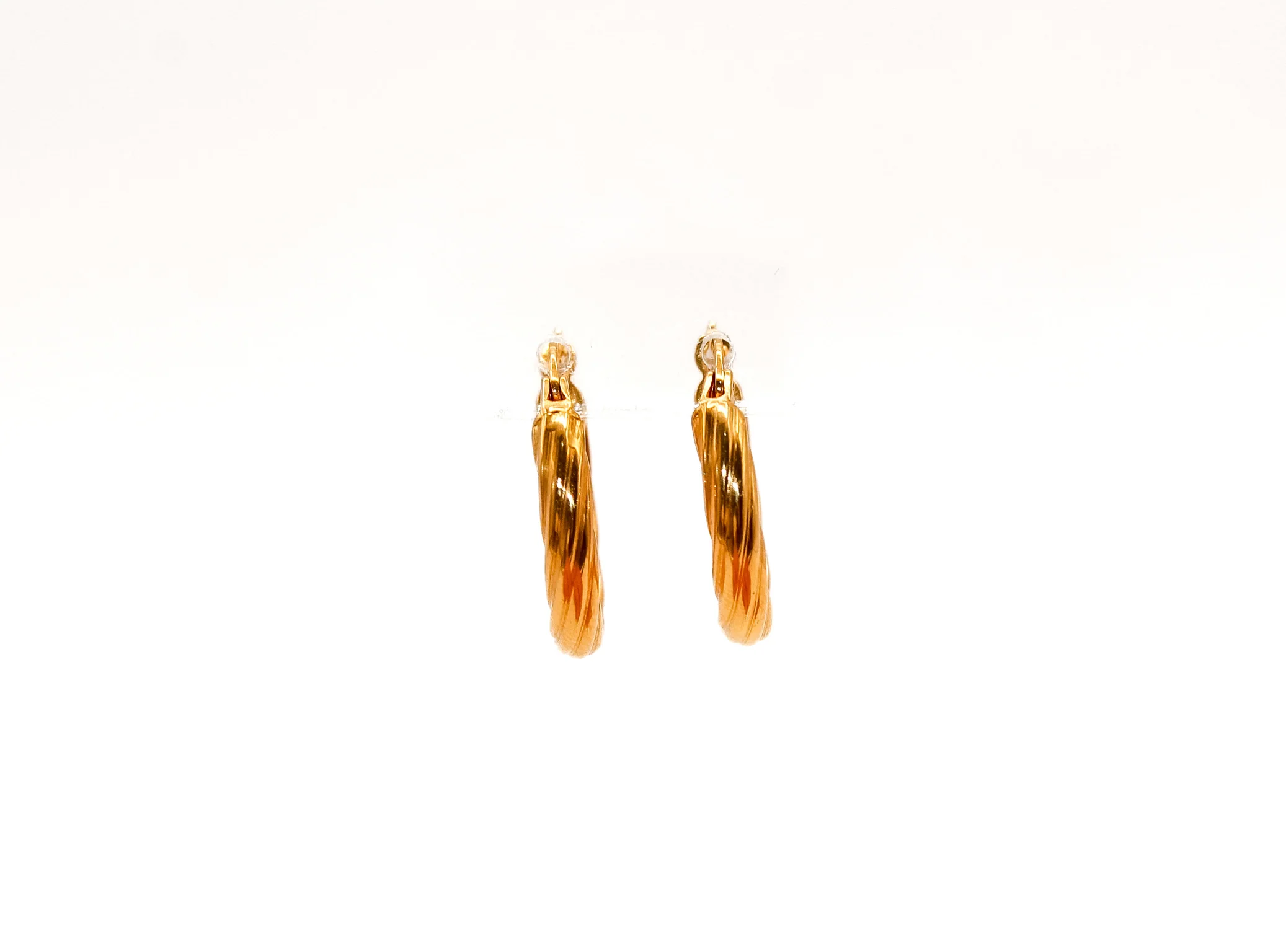 21K Gold Small Hoop Earrings - Image 3