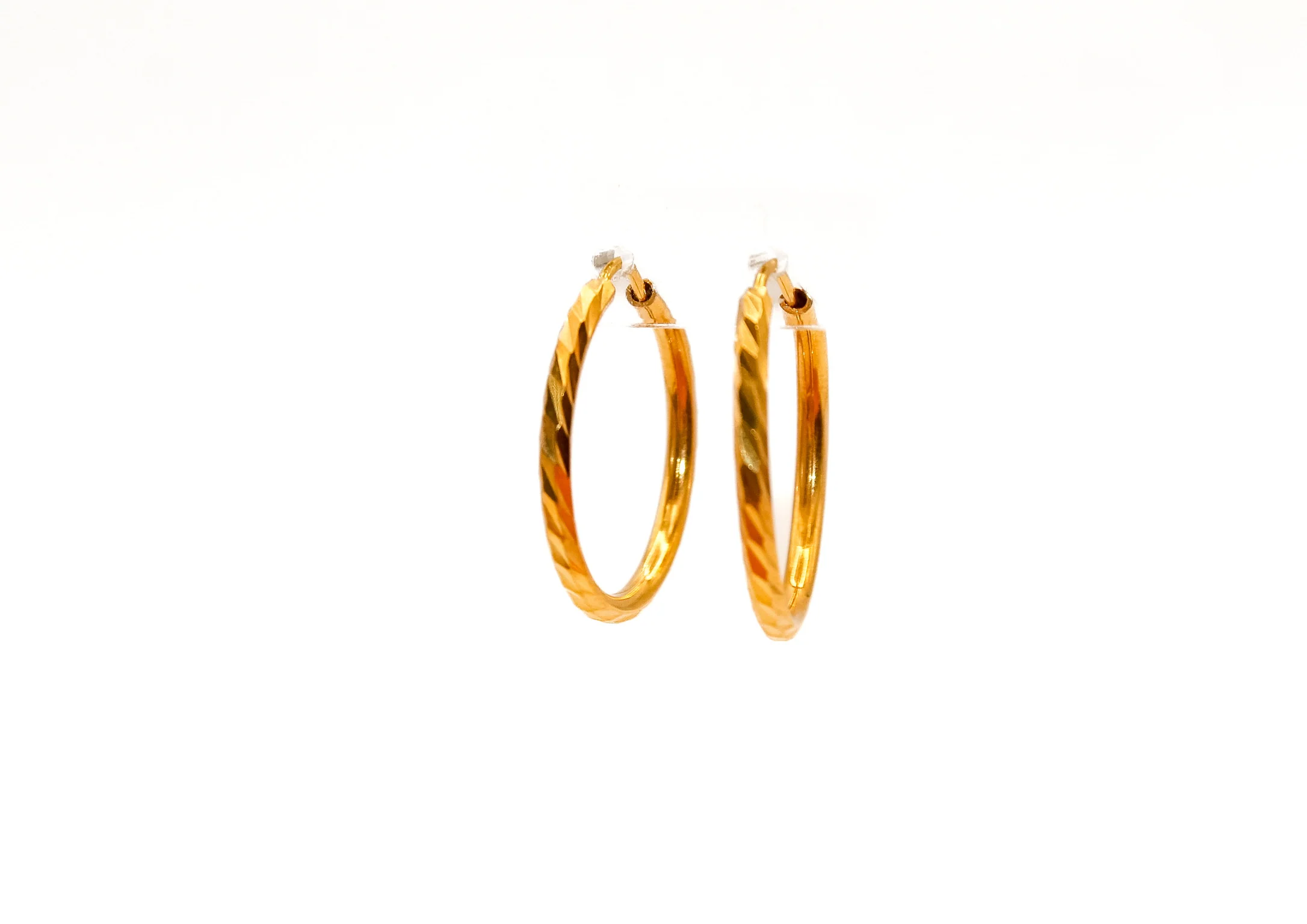 21K Gold Small Hoop Earrings